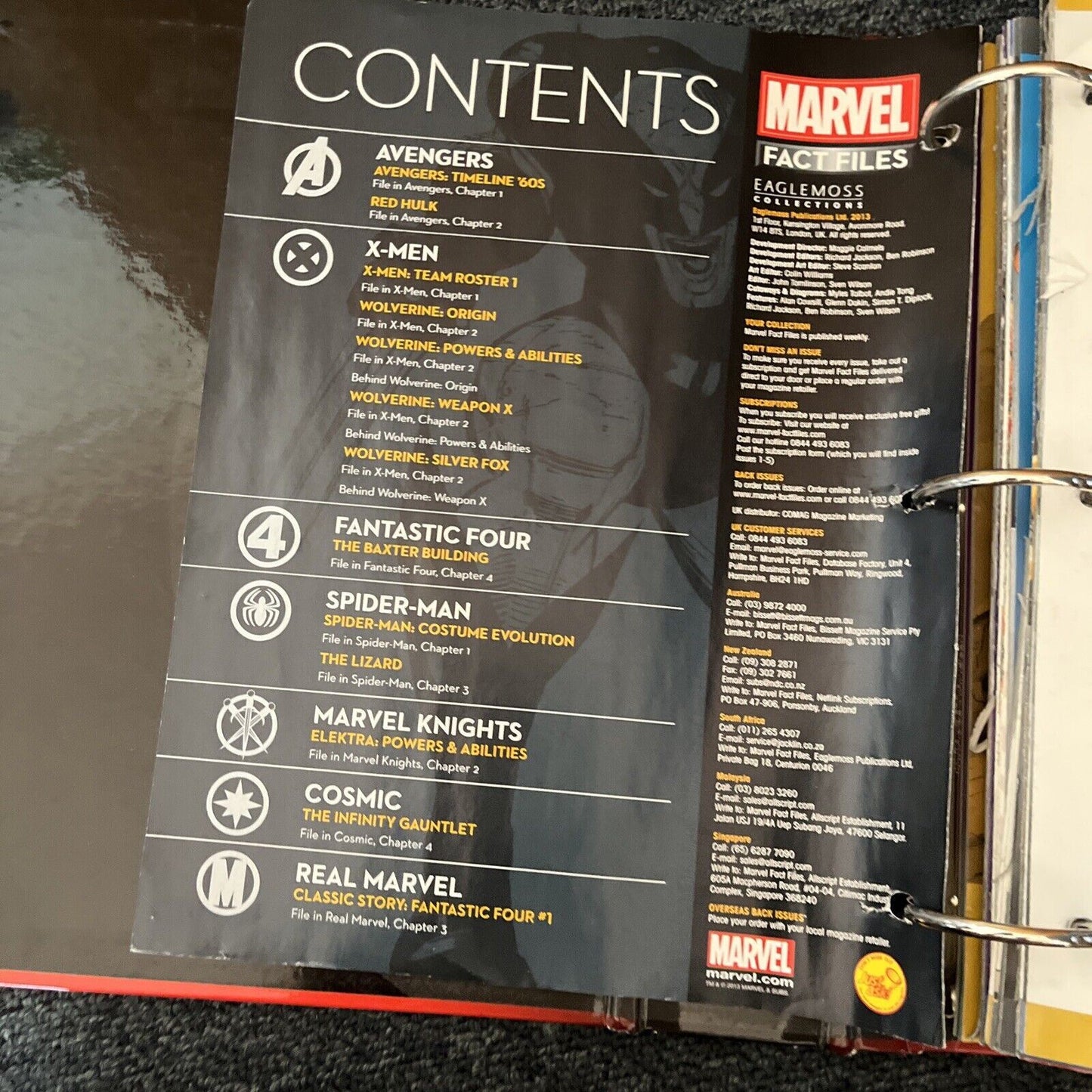 Marvel Fact Files Folder - 9x Weekly Chapters 2013