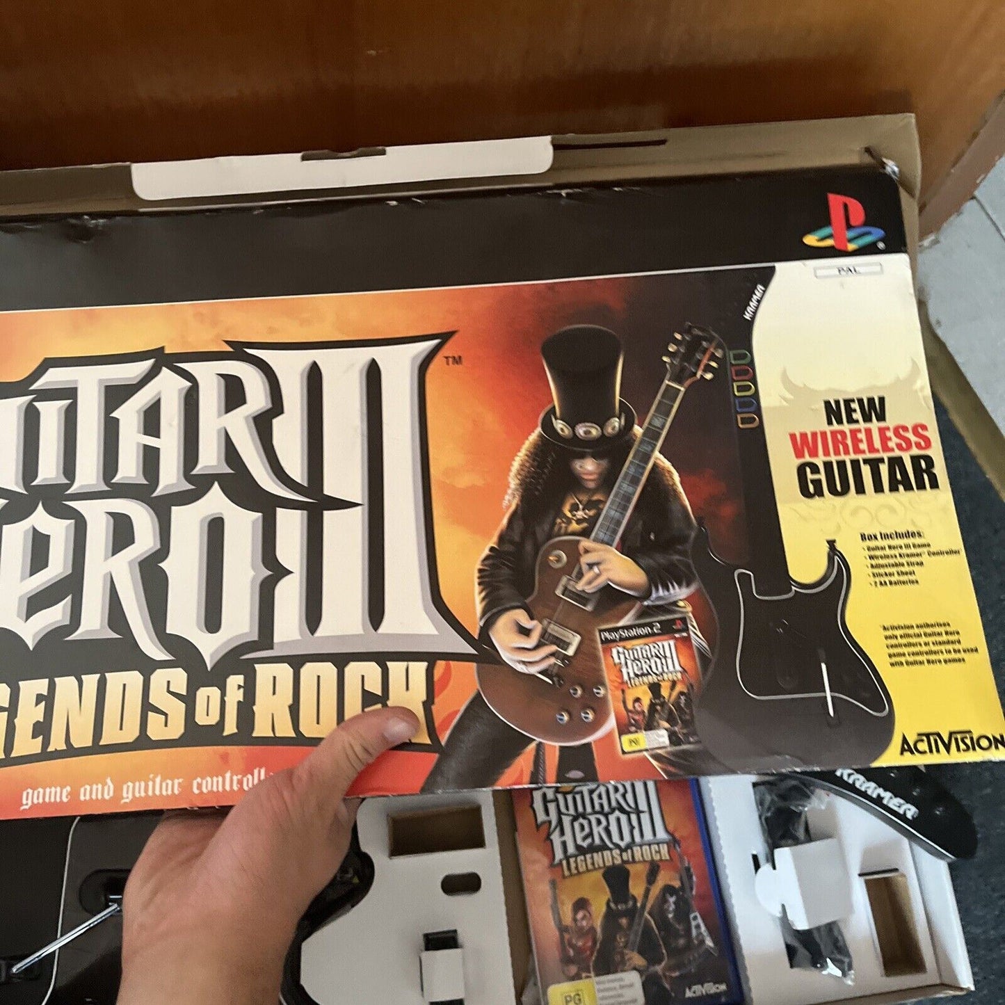 Guitar Hero 3 Legends of Rock Wireless Guitar and PlayStation 2 PS2 Game PAL