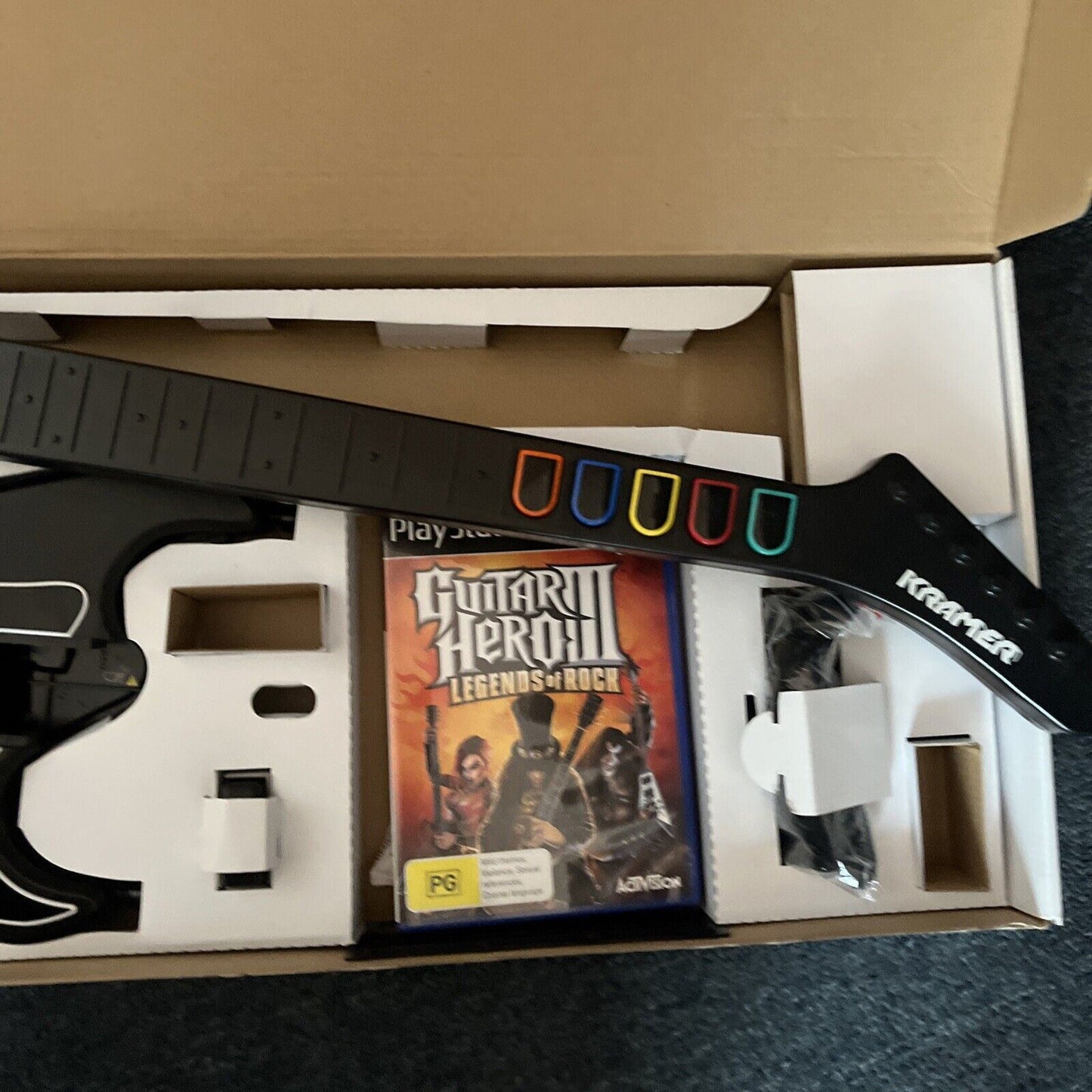 Guitar Hero 3 Legends of Rock Wireless Guitar and PlayStation 2 PS2 Game PAL