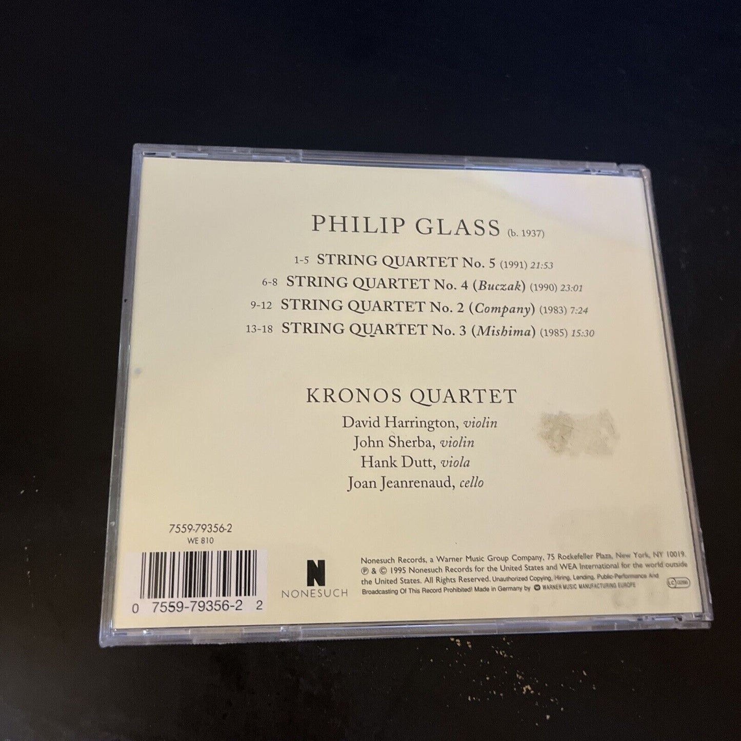 Kronos Quartet Performs Philip Glass by The Kronos Quartet (CD, 1995)