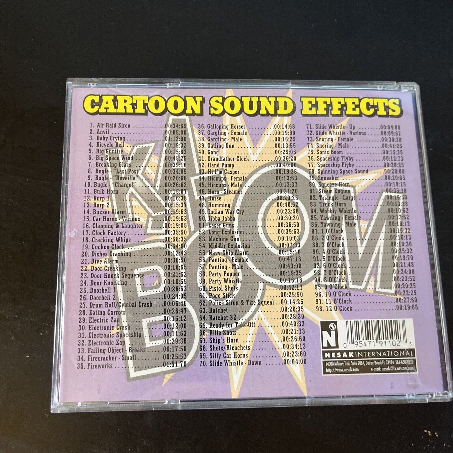 Cartoon Sound Effects by Various Artists (CD, 1999)