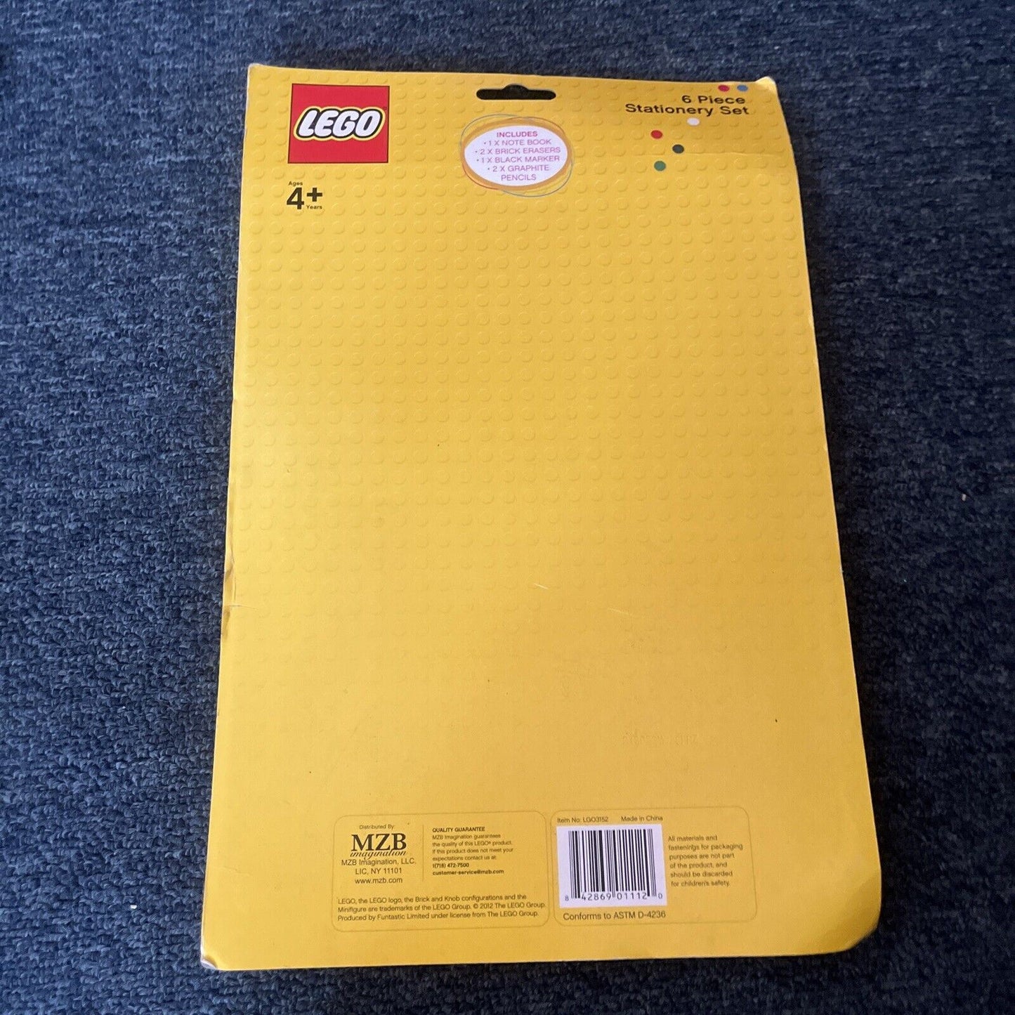 *New Sealed* Lego 6 Piece Stationary Set 2012 Rare Collectable