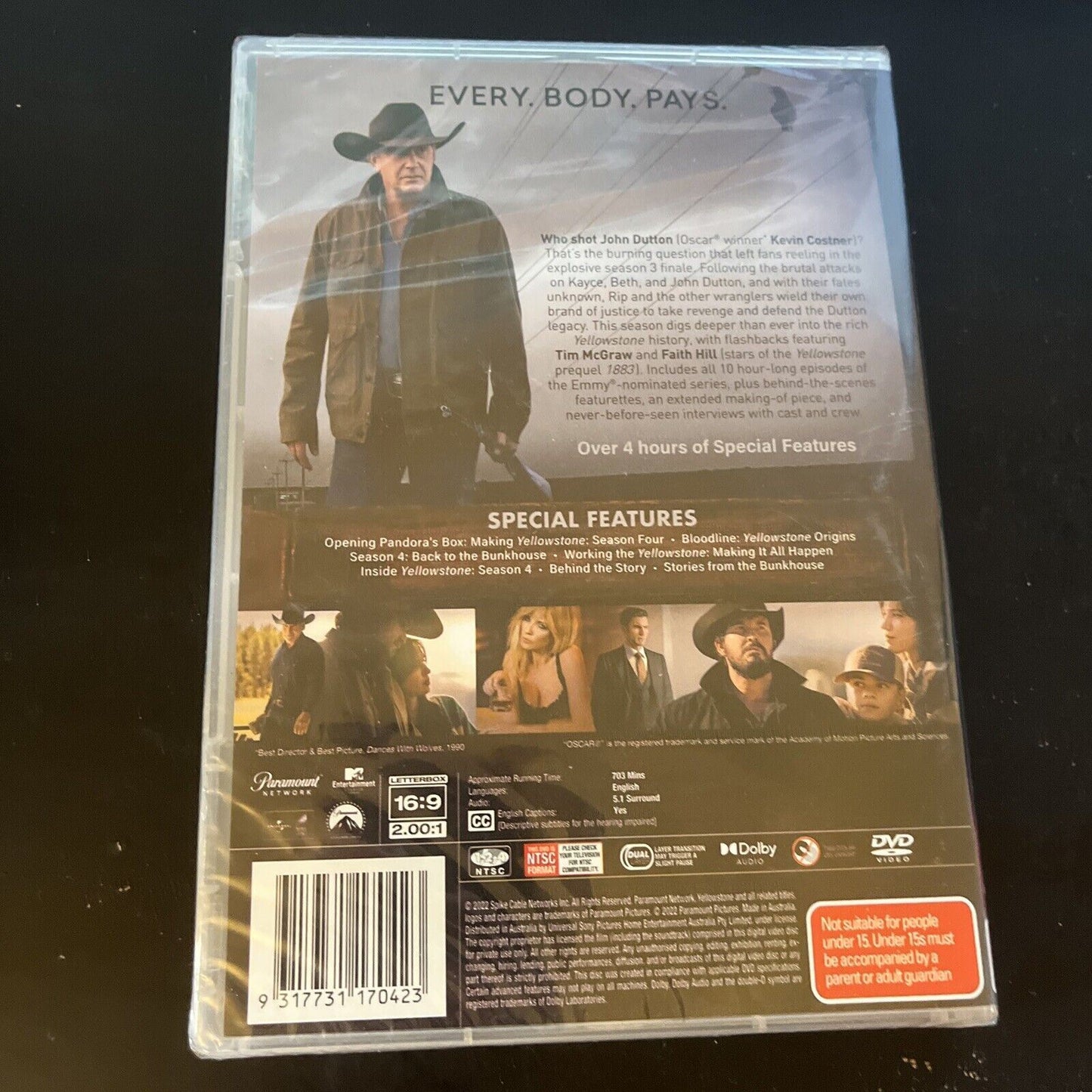 *New Sealed* Yellowstone : Season 4 (DVD, 2022, 5-Disc) Region 4,2,1