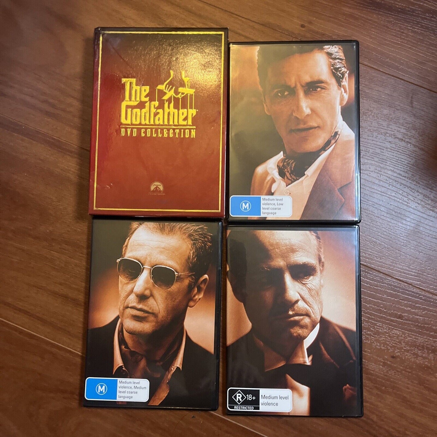 The Godfather 1,2,3 DVD Collection (DVD, 1990, 4-Disc) Marlon Brando Region 4