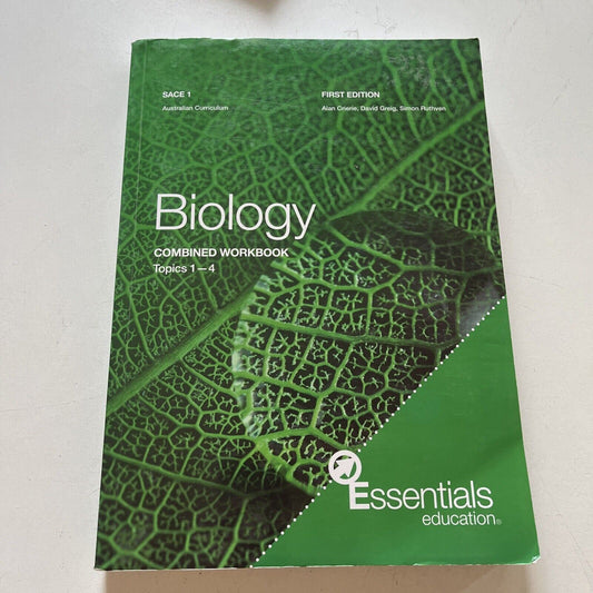 Biology Combined Workbook Topics 1-4 First Edition 2016