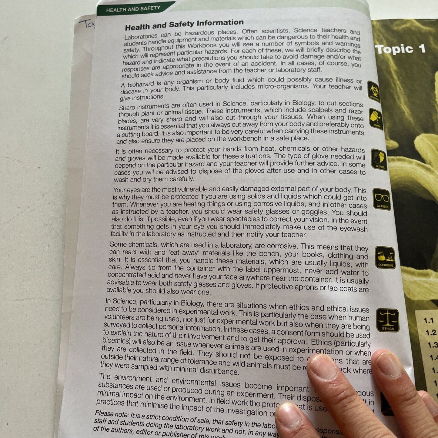 Biology Combined Workbook Topics 1-4 First Edition 2016