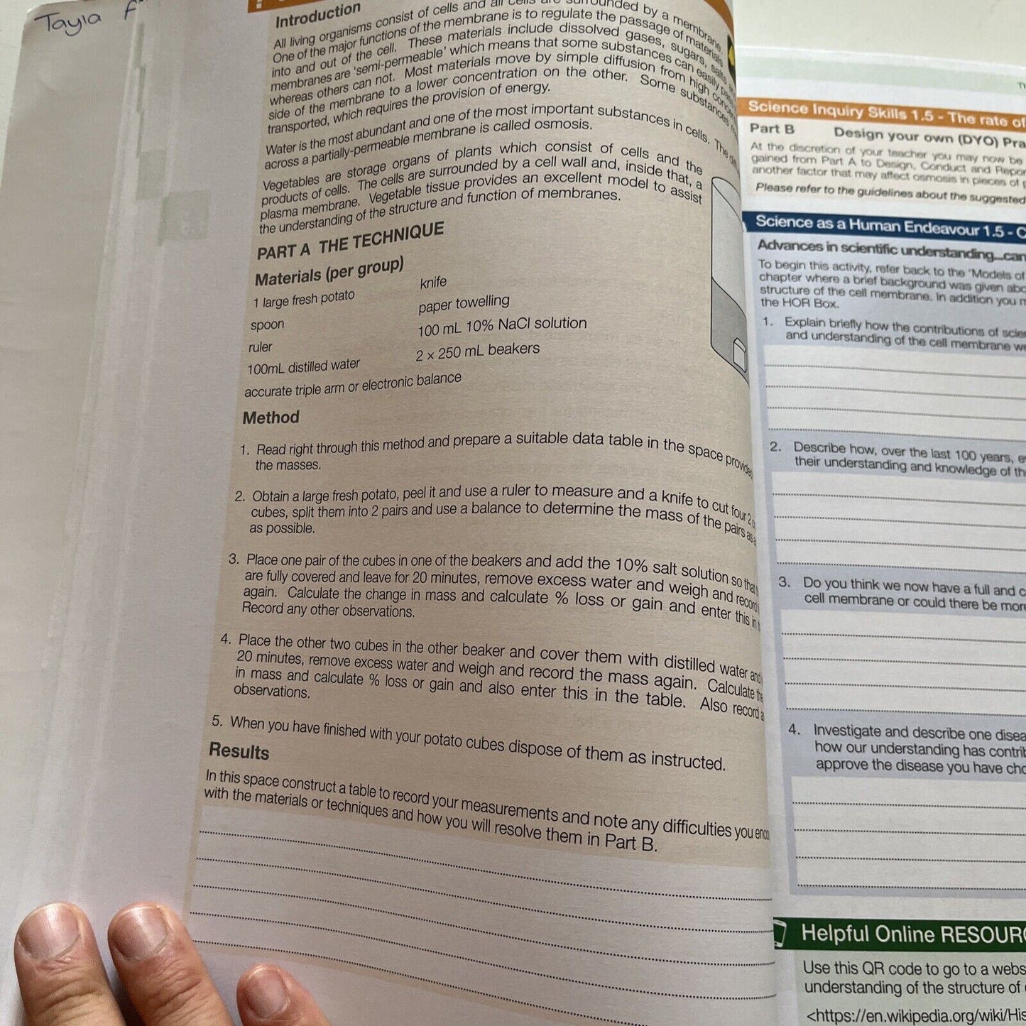 Biology Combined Workbook Topics 1-4 First Edition 2016