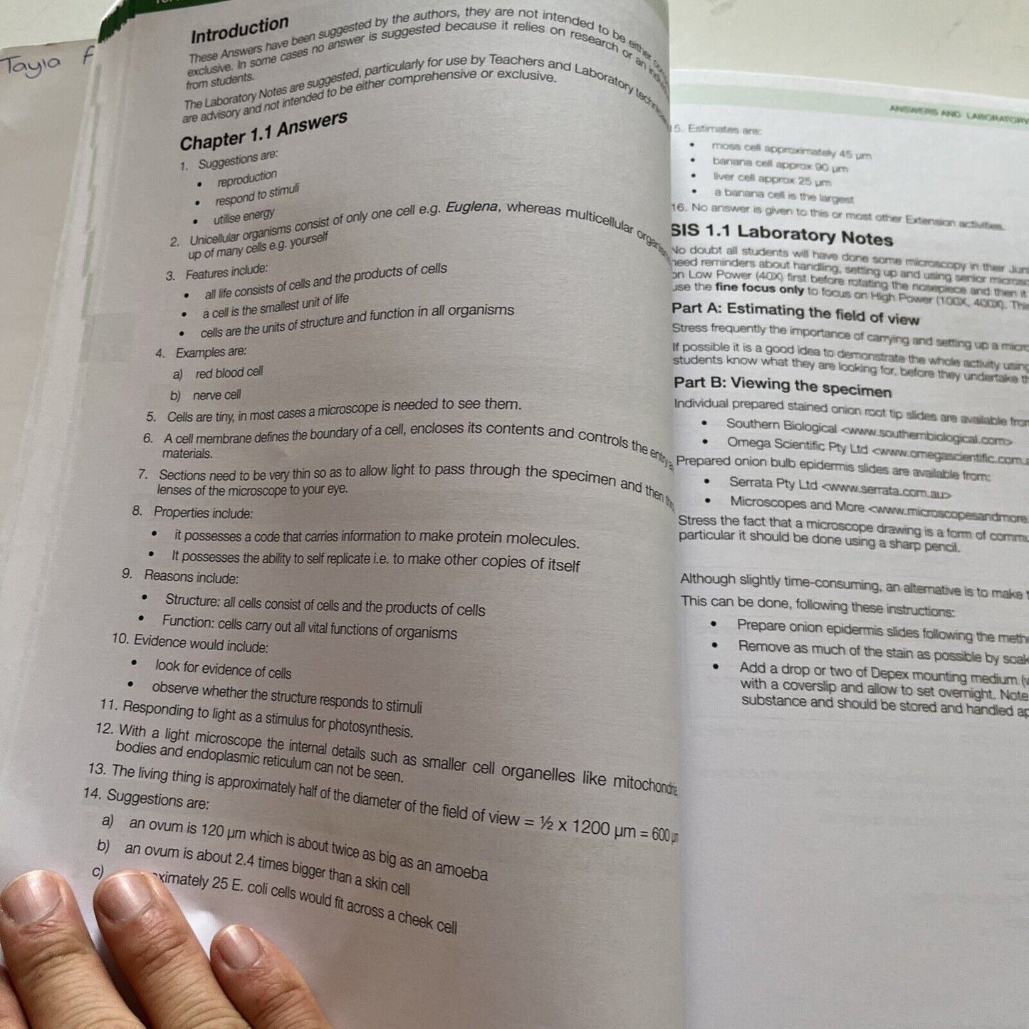 Biology Combined Workbook Topics 1-4 First Edition 2016