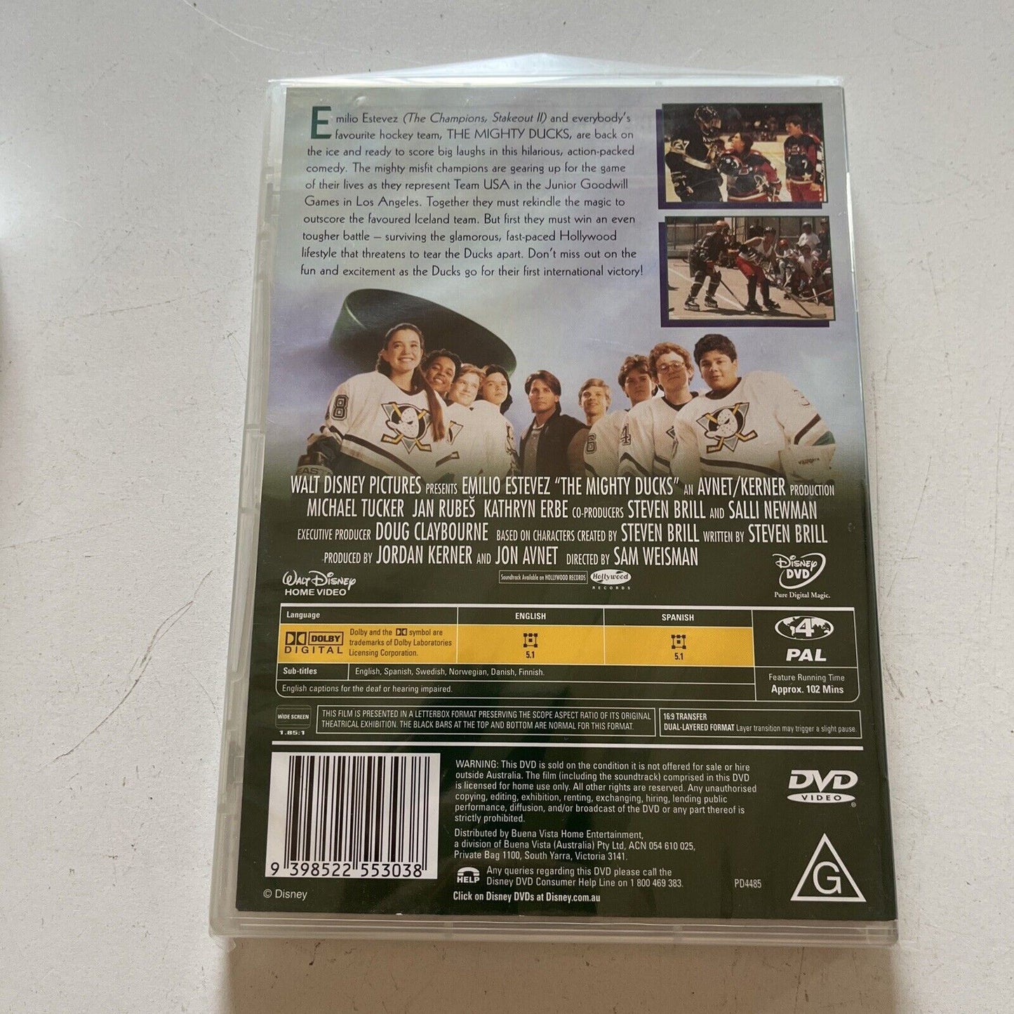 The Mighty Ducks (DVD, 1994) Emilio Estevez NEW Region 4