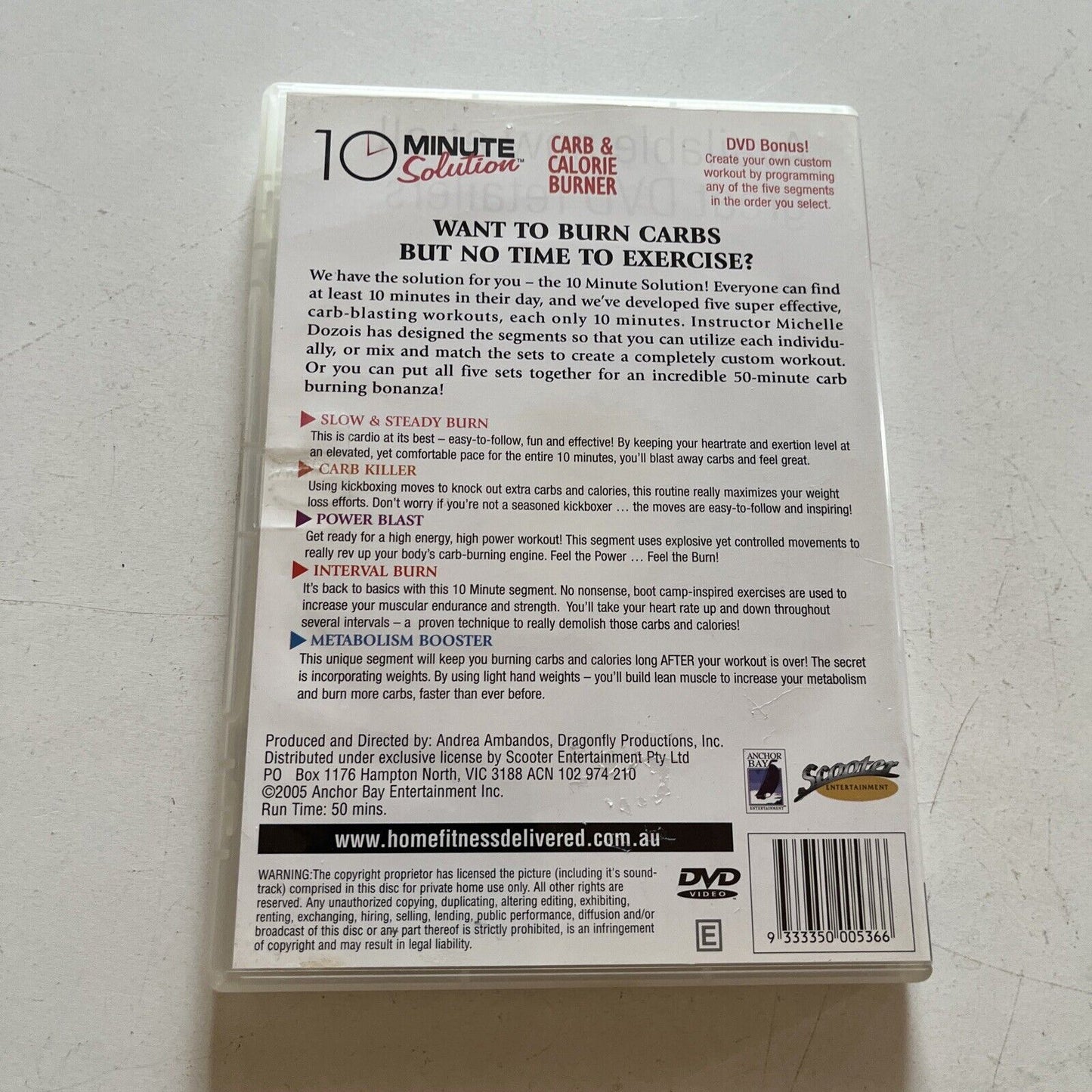 10 Minute Solution - Carb & Calorie Burner (DVD) Michelle Dozois All Regions