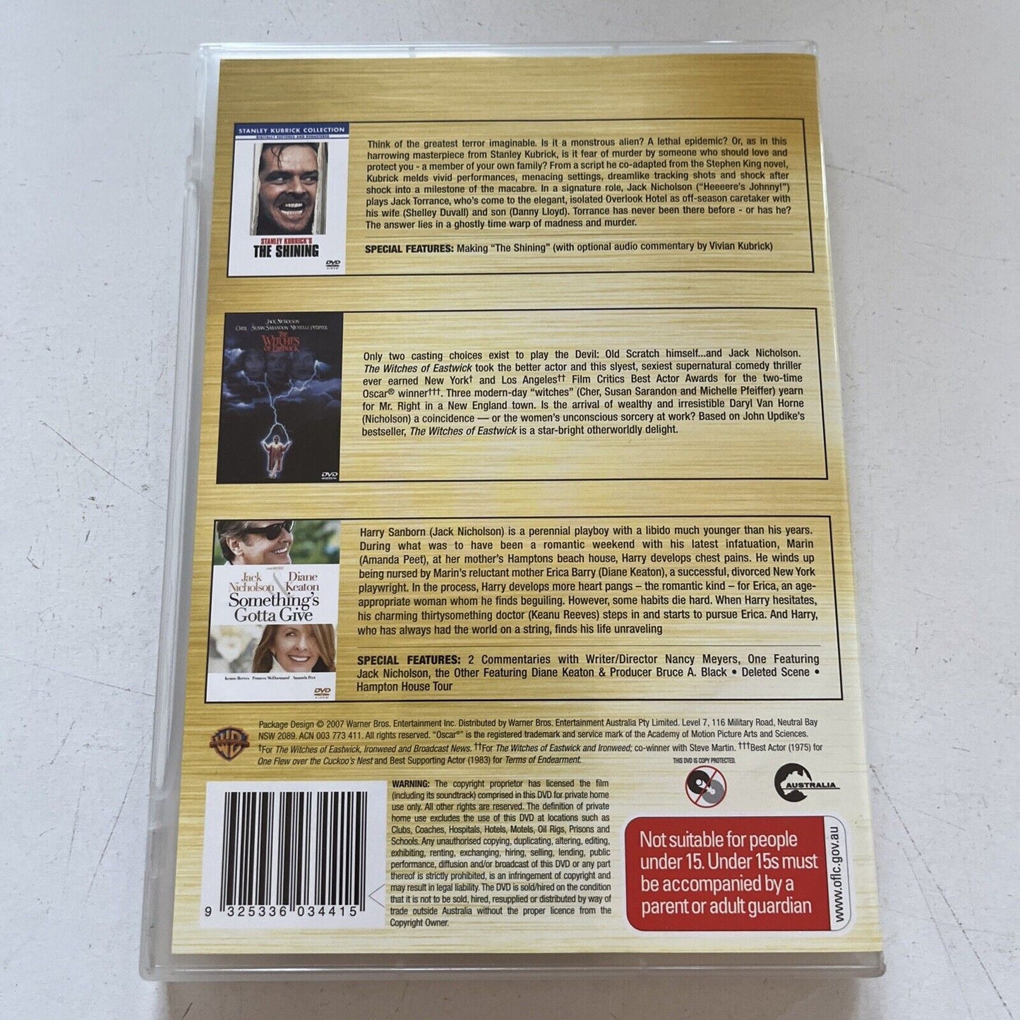 Something's Gotta Give / The Shining / The Witches Of Eastwick (DVD, 2003)