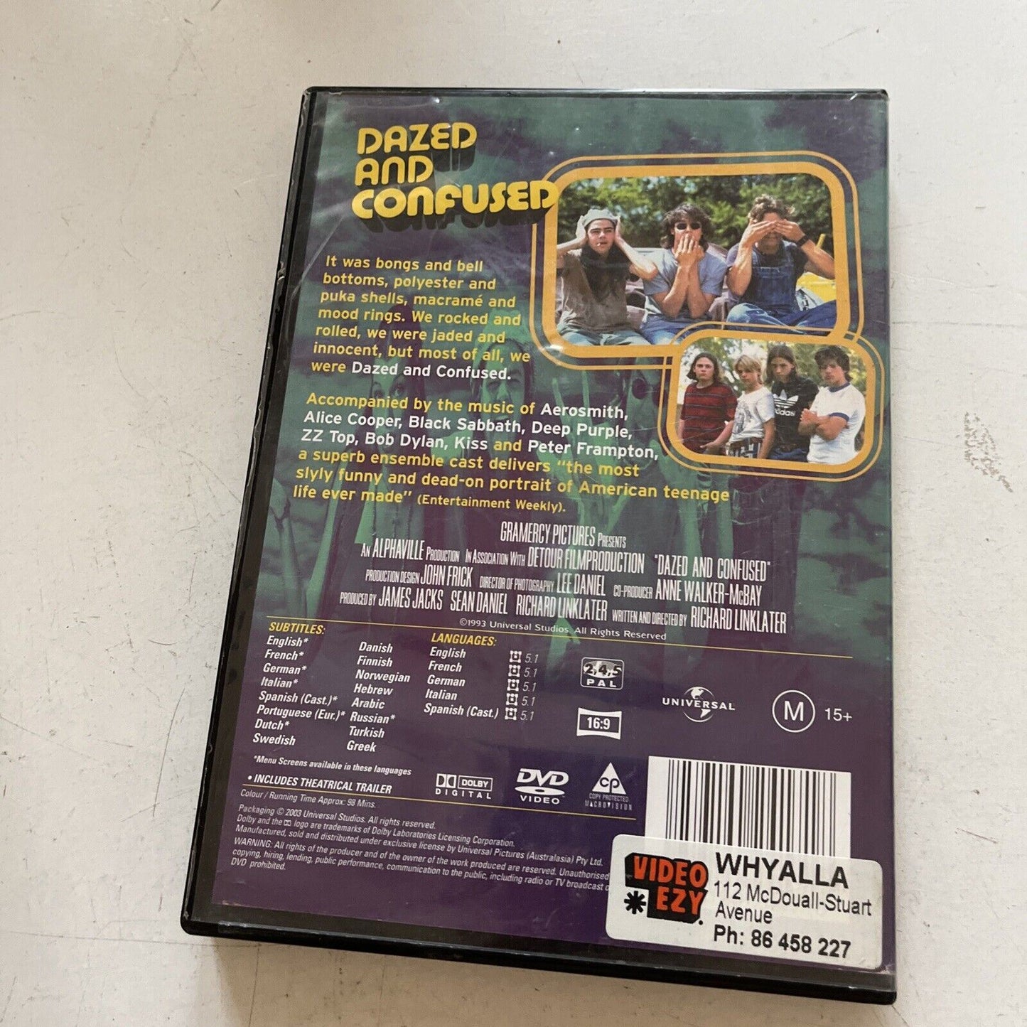 Dazed And Confused (DVD, 1993) Jason London, Rory Cochrane Region 4 &2