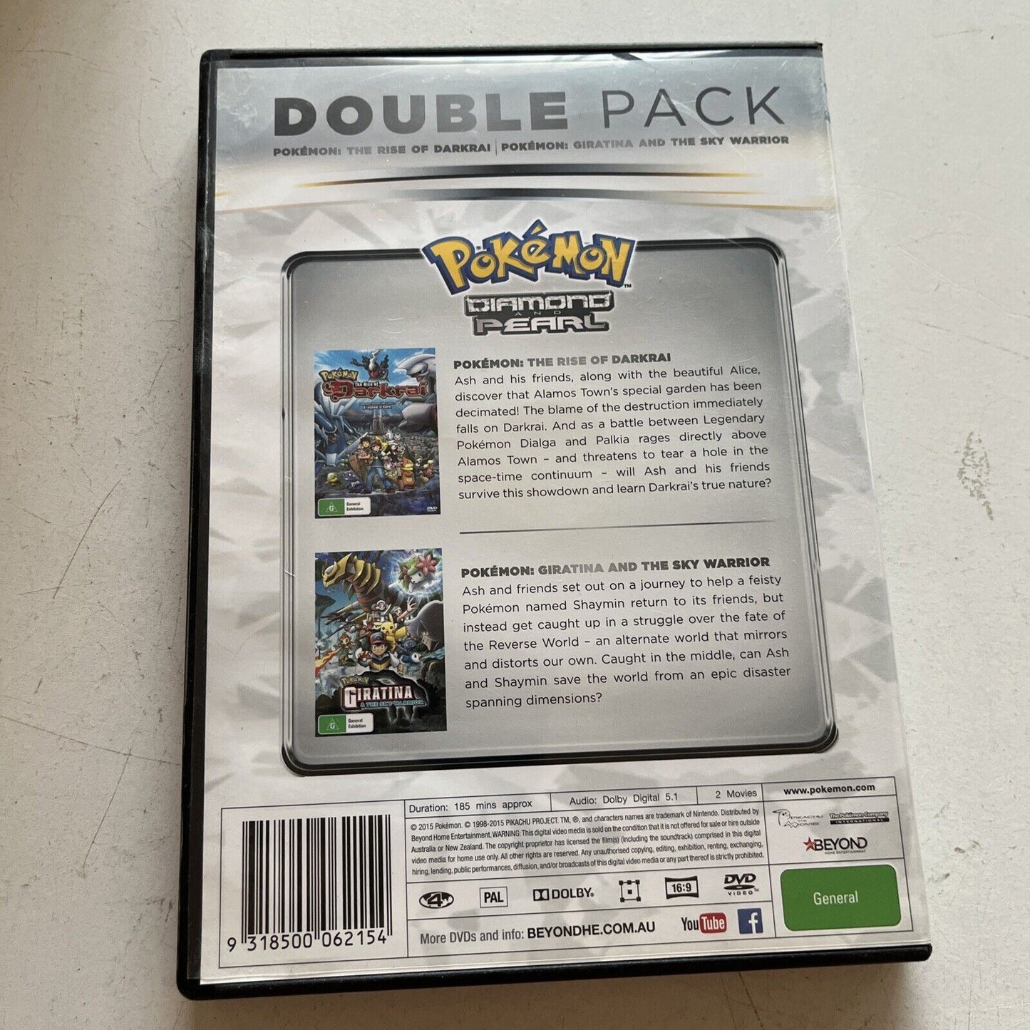Pokemon Diamond & Pearl Double Pack (DVD, 2015) Darkrai & Giratina Region 4