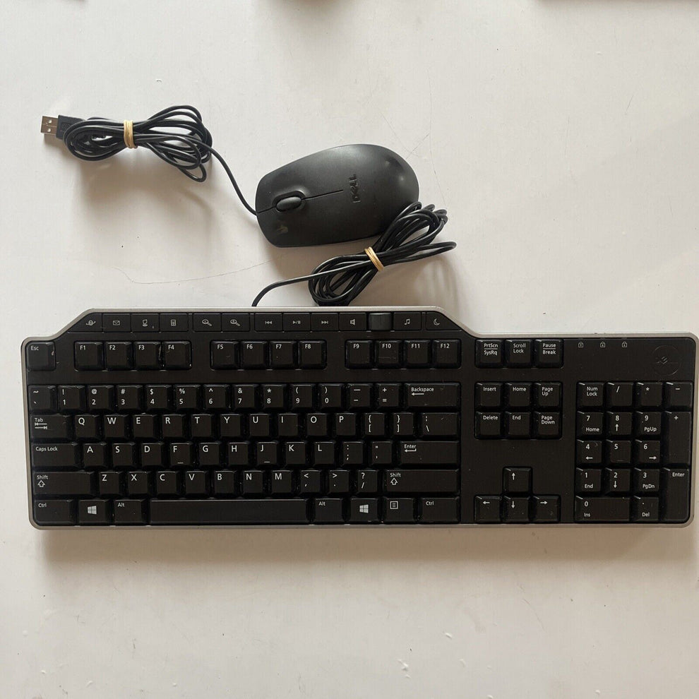Dell KB22 Multimedia USB Keyboard & Dell MS111-L USB Mouse – Retro Unit