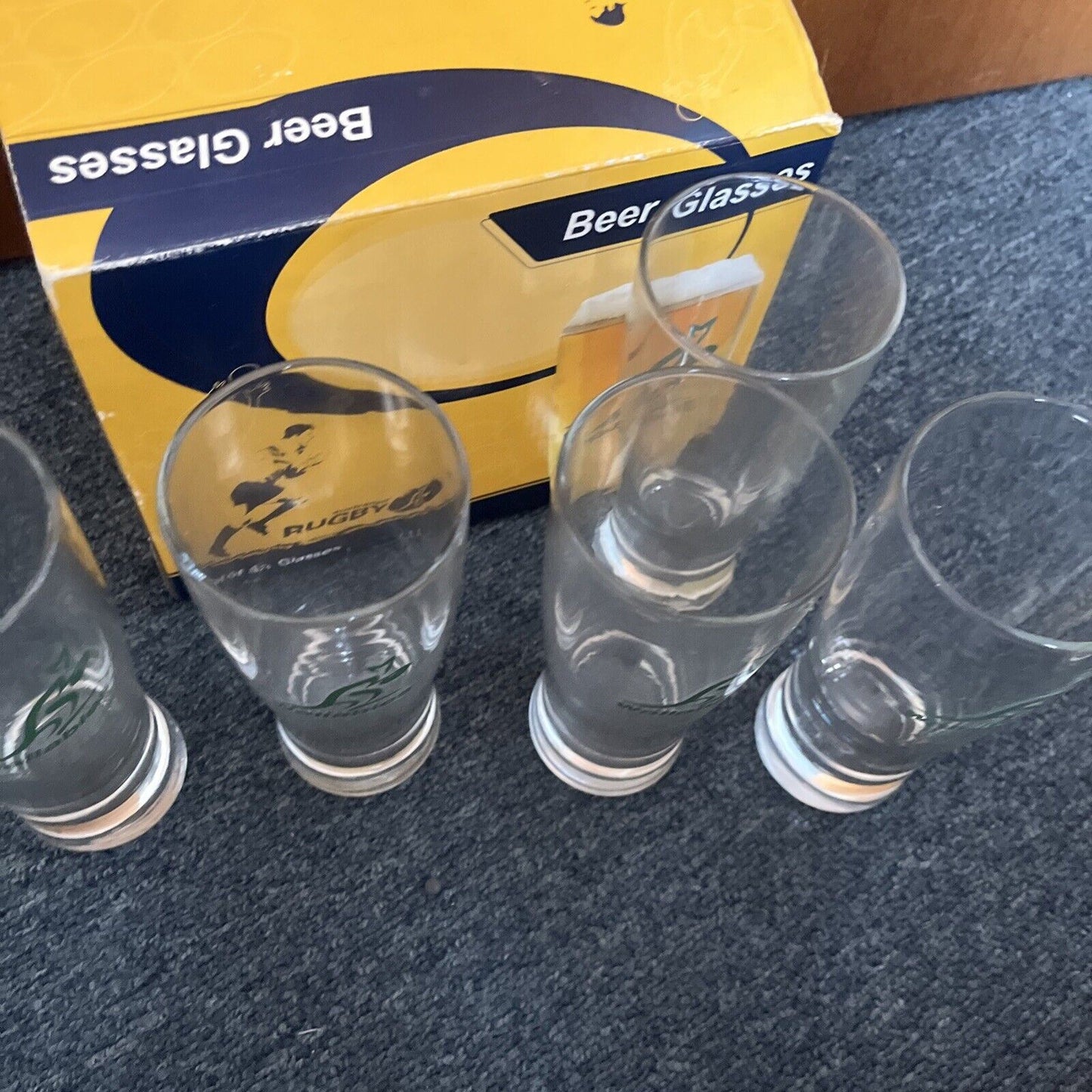 6x Australian Rugby Wallabies Beer Glasses