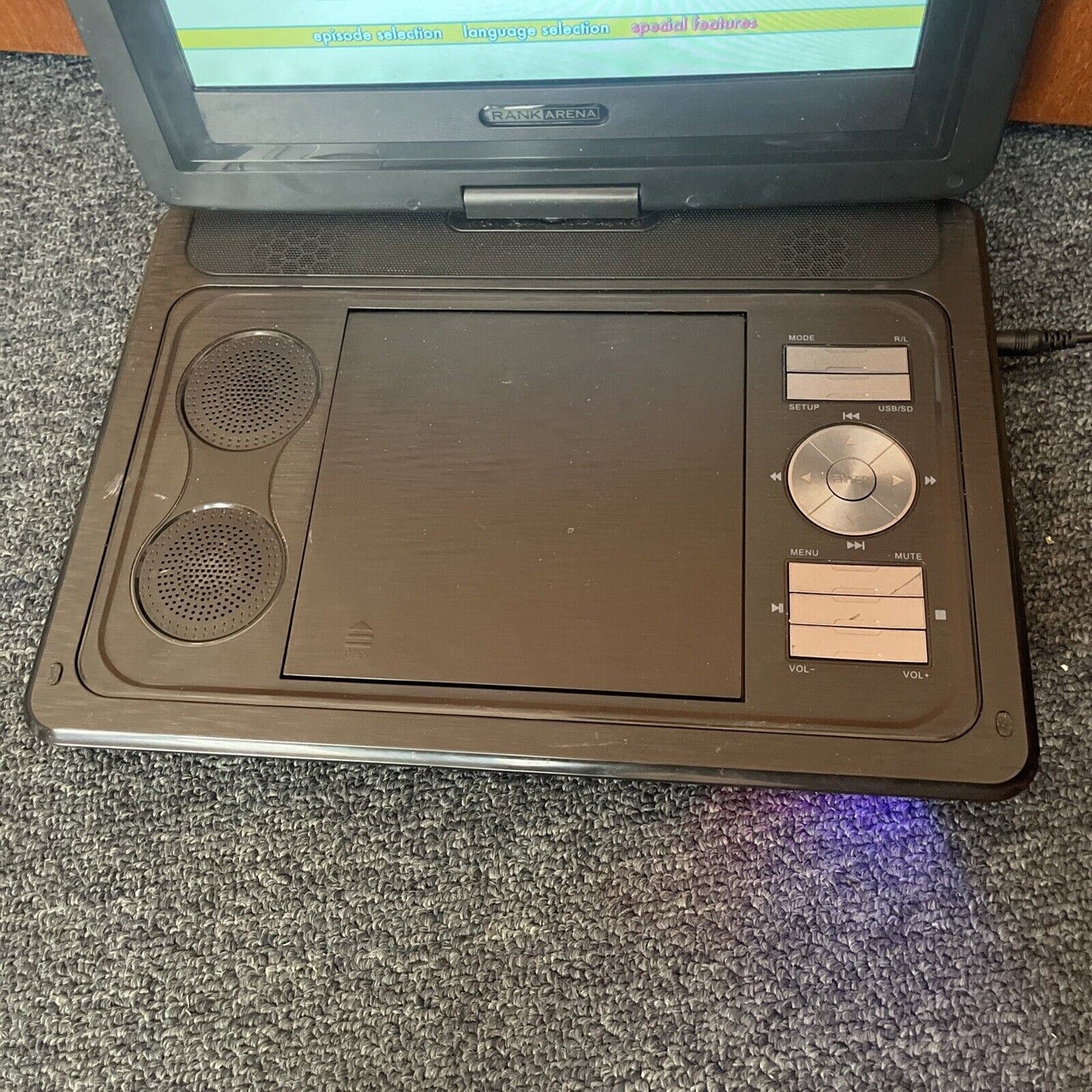 RankArena 10.1" Portable DVD Player RA37 With AC Adapter