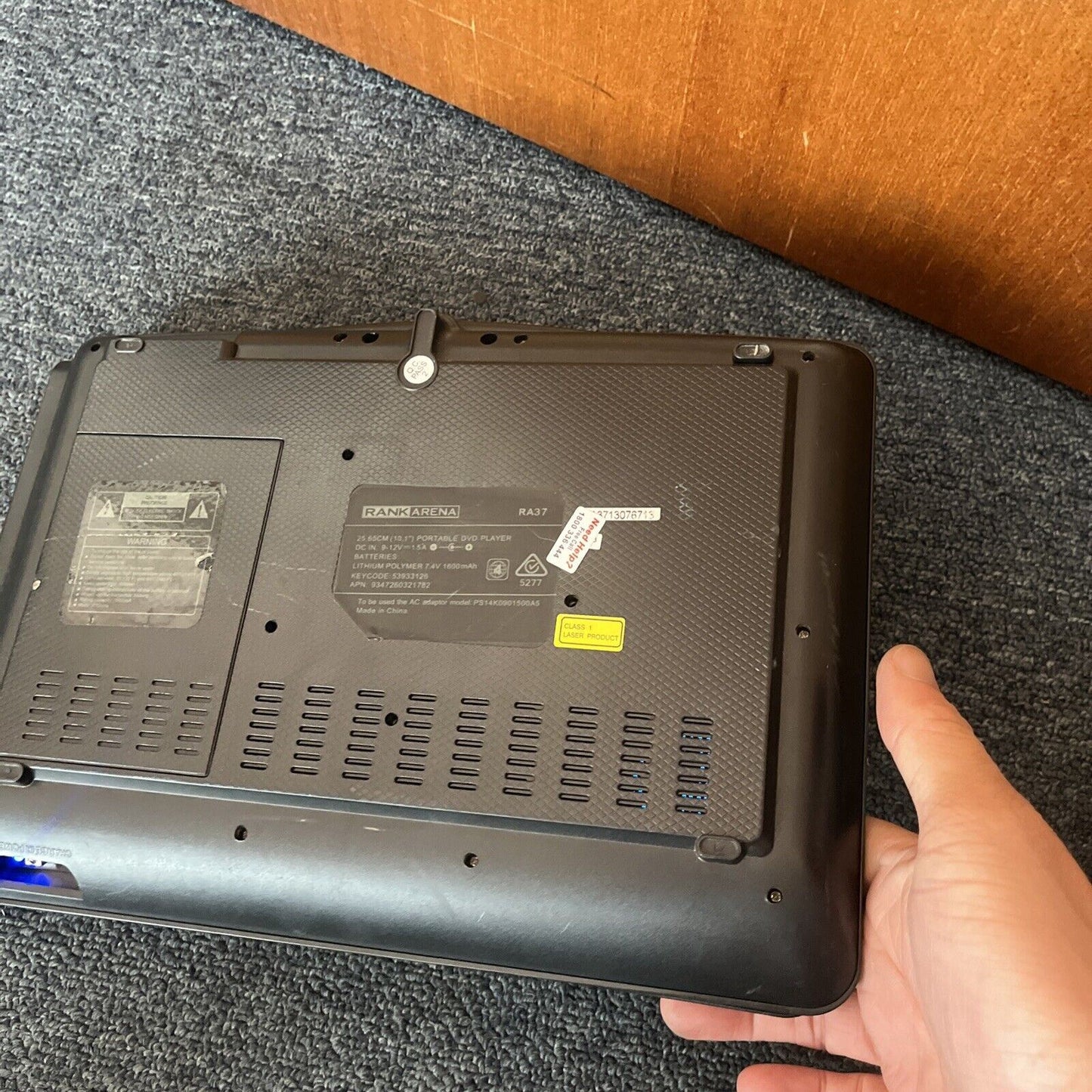 RankArena 10.1" Portable DVD Player RA37 With AC Adapter