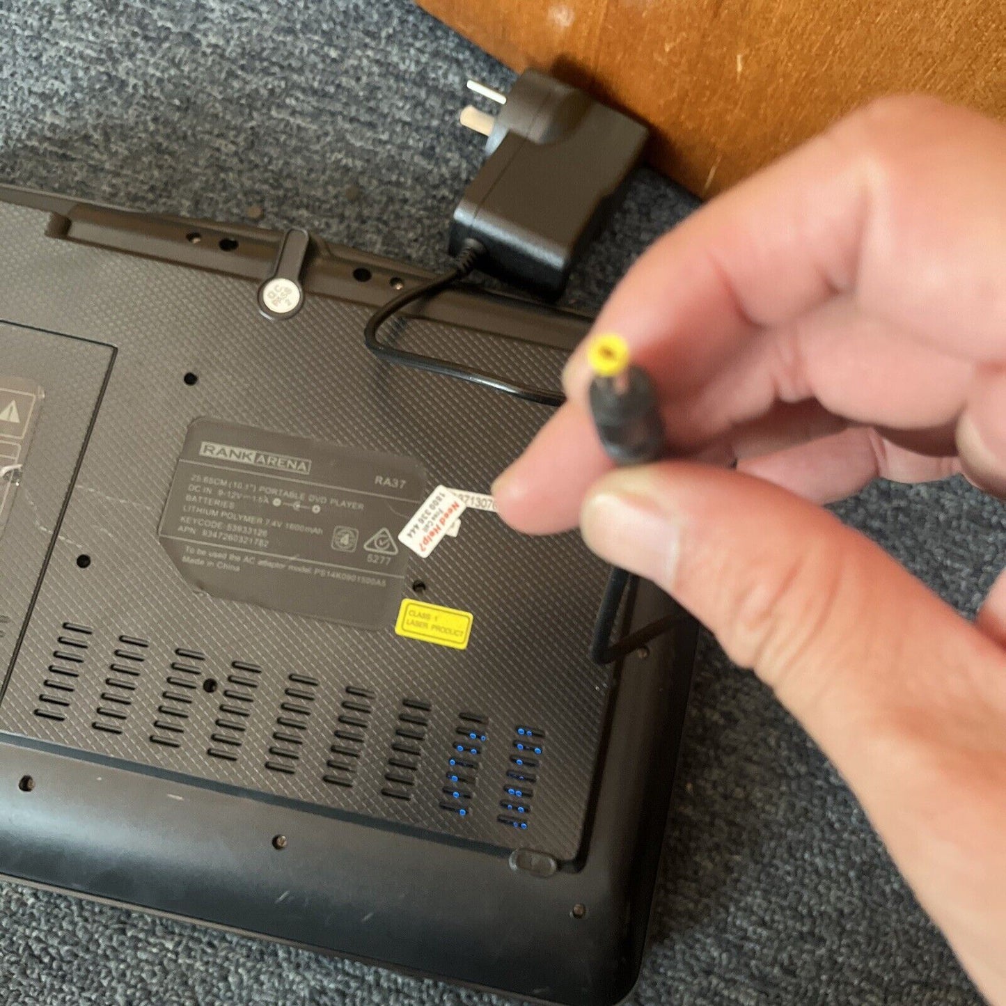 RankArena 10.1" Portable DVD Player RA37 With AC Adapter