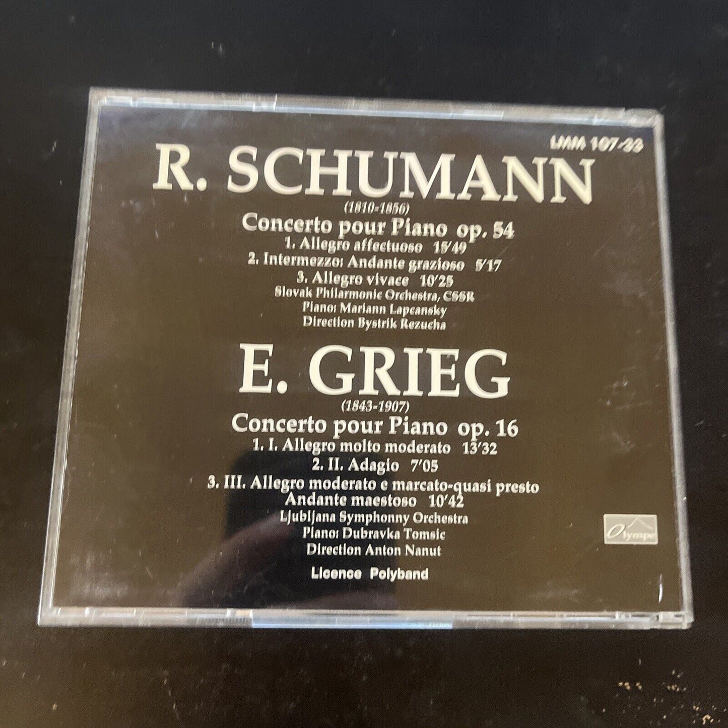 R. Schumann - E. Grieg - Concerto Pour Piano Op. 54 & OP. 16 (CD)