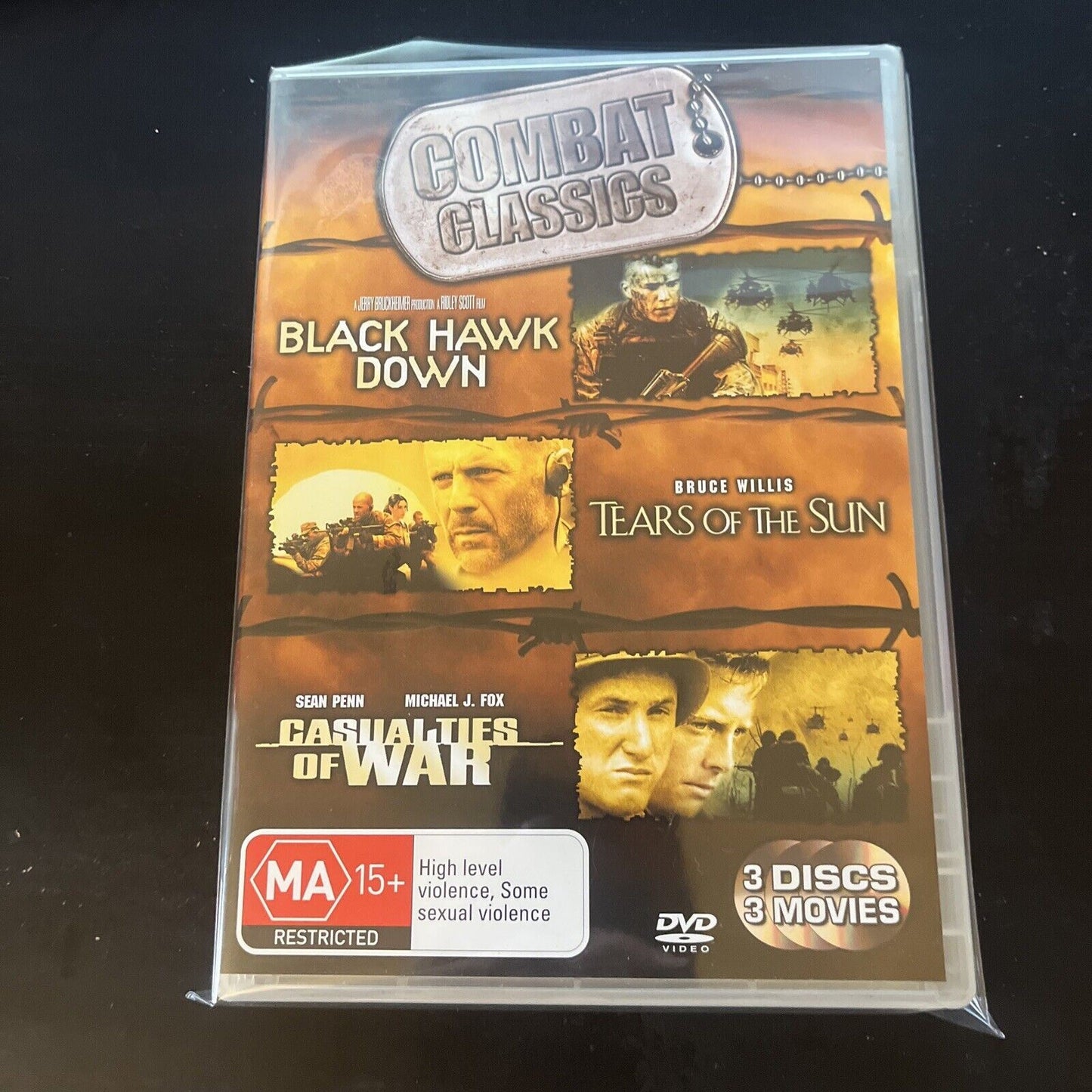 Black Hawk Down / Tears Of The Sun / Casualties Of War (DVD, 3-Disc) NEW Region4