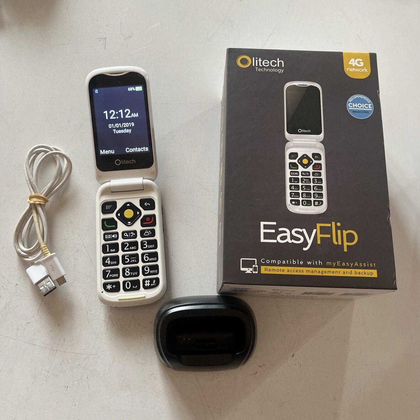 Olitech EasyFlip 4g Unlocked Mobile PHONES Seniors OLT2908