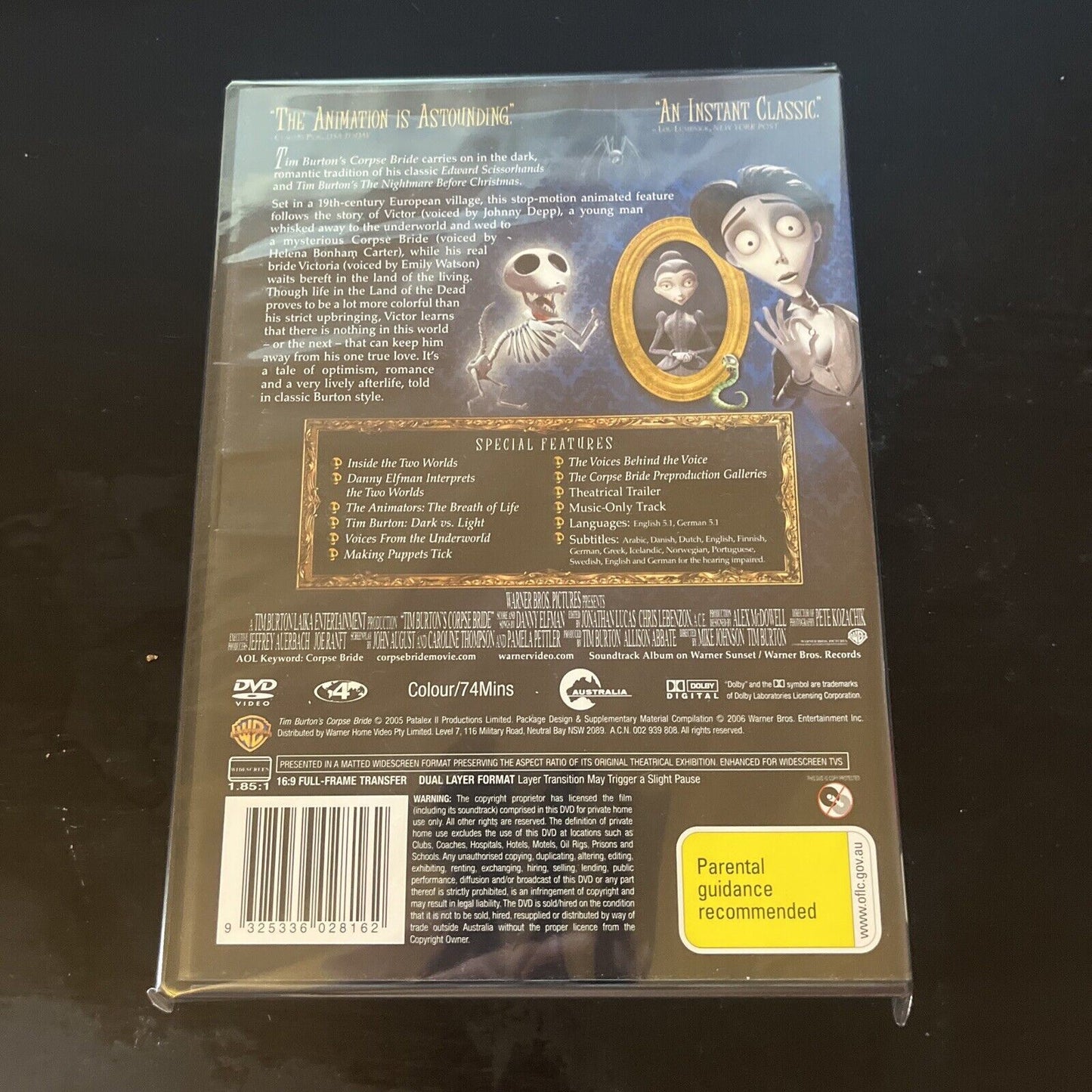 Tim Burton's Corpse Bride (DVD, 2005) Johnny Depp NEW Region 4