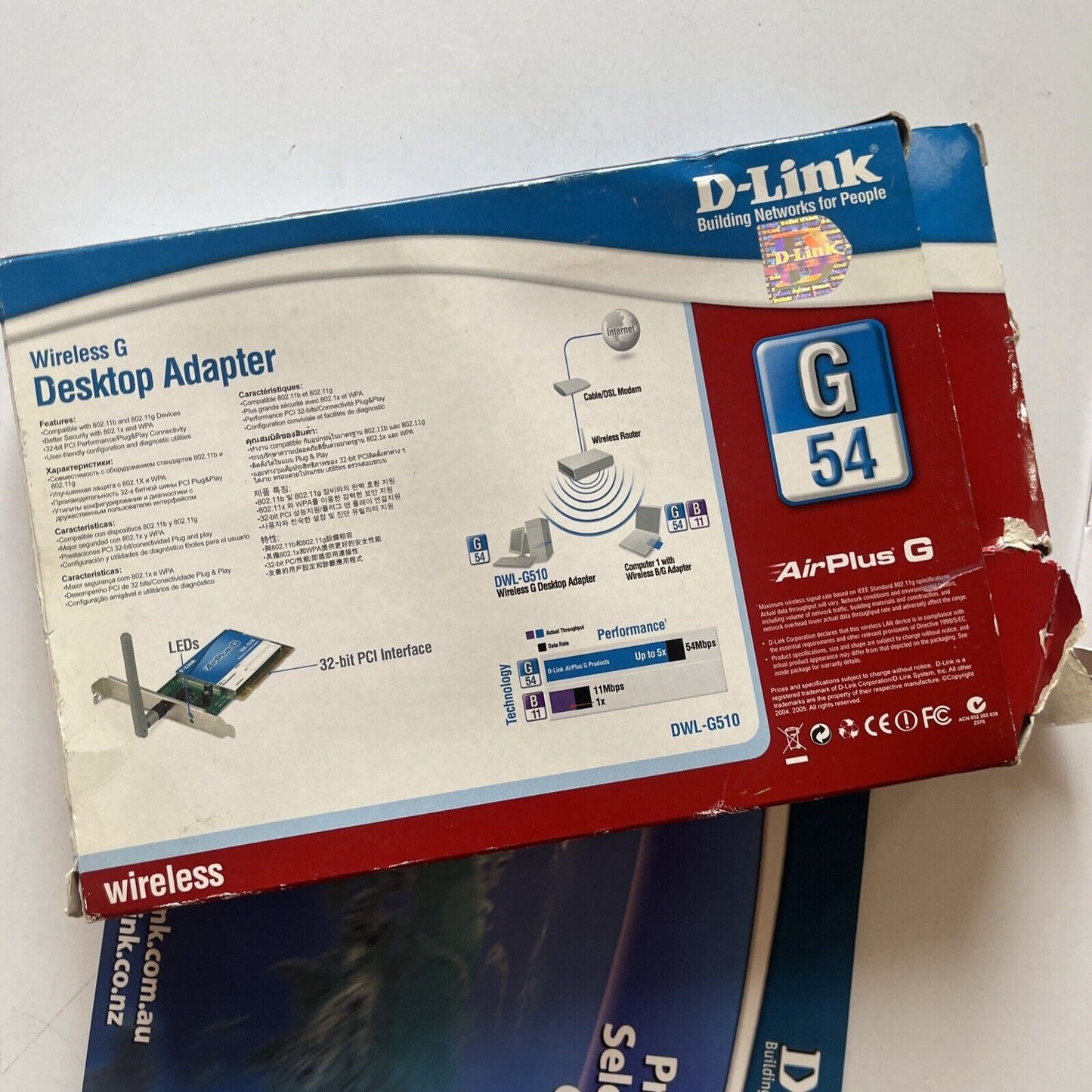 D-Link Wireless AirPlus G 54 Desktop Adapter DWL-G510