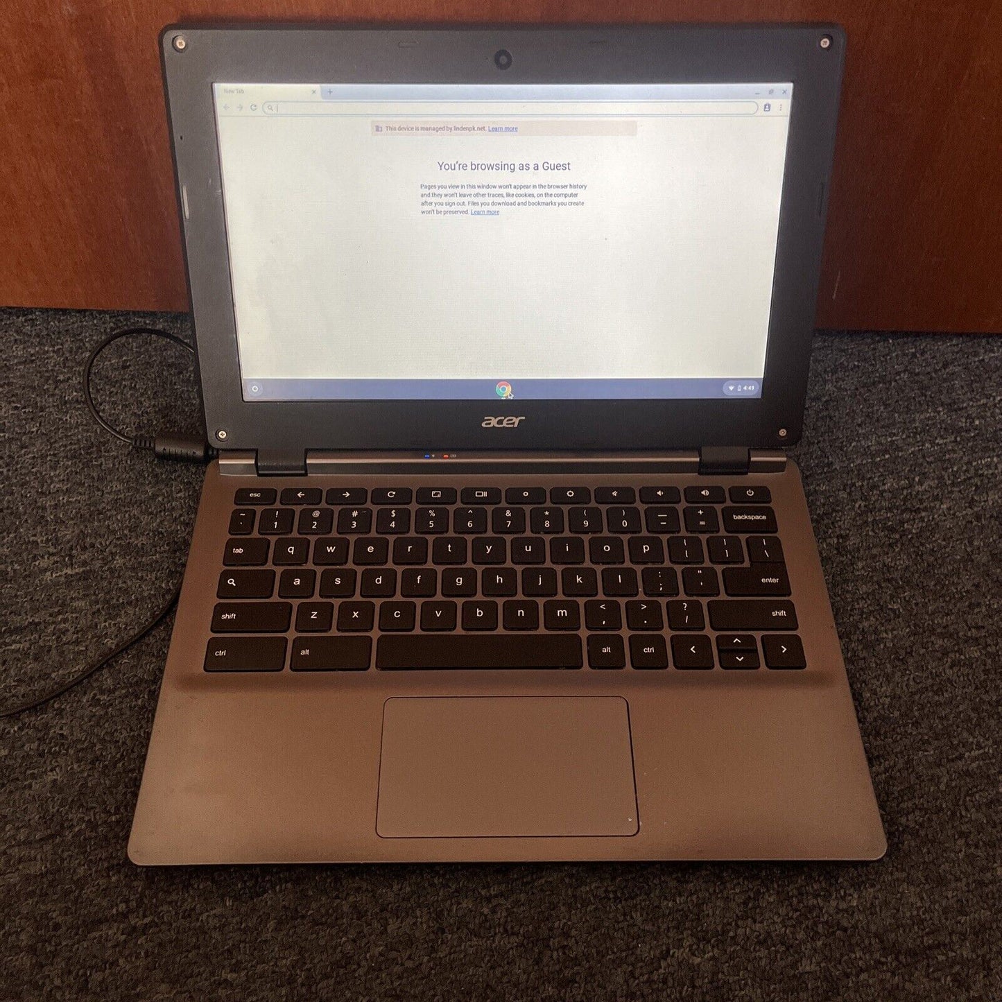 Acer Chromebook C730 Series Notebook 11.6" *Low Battery For Parts Or Repair*