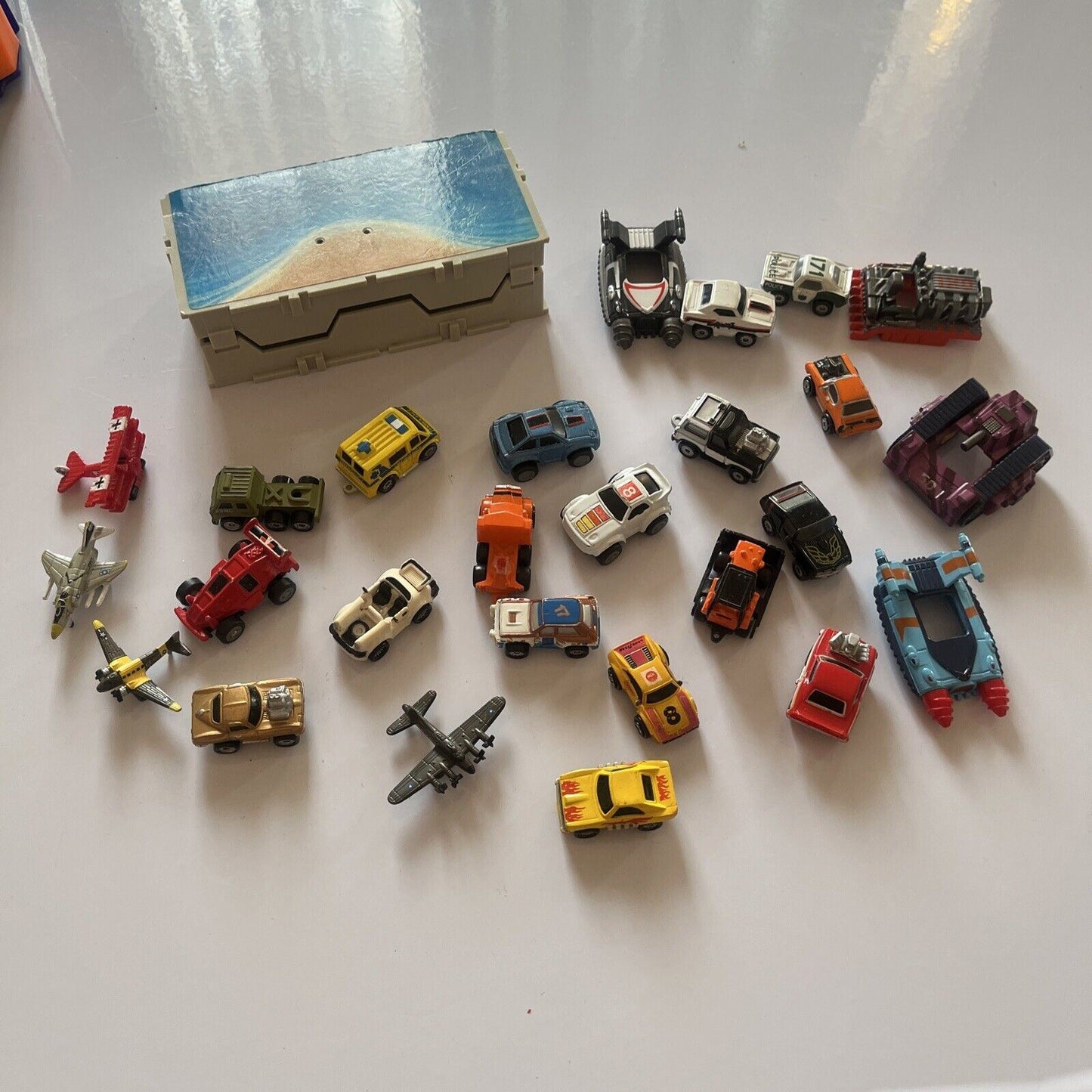 26x Micro Machines Galoob Diecast Vehicles with Storage Box 1987