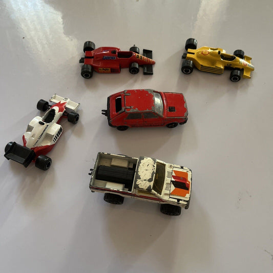 5x Majorette Vintage Diecast Vehicles A. Senna Honda, Fiat, Toyota