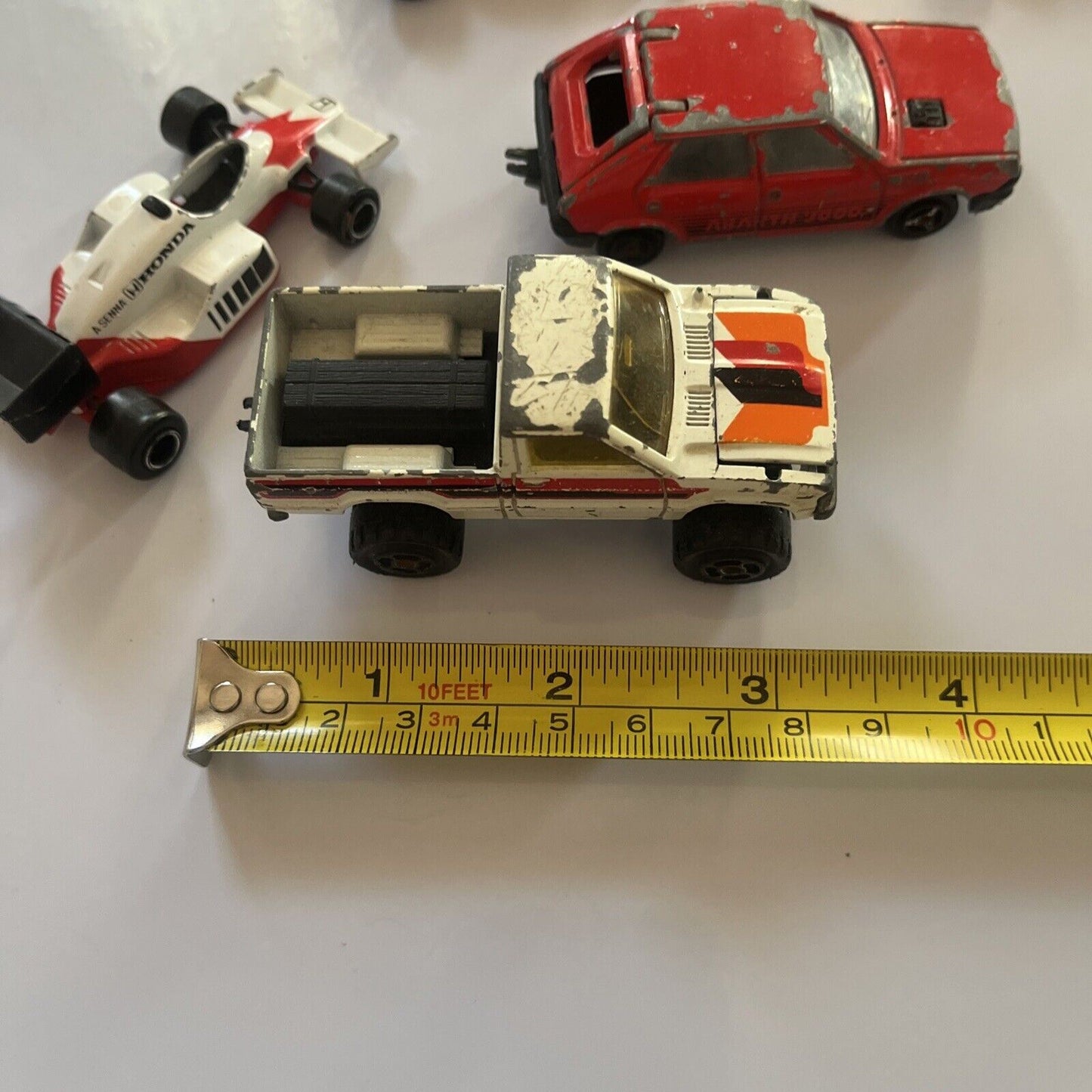 5x Majorette Vintage Diecast Vehicles A. Senna Honda, Fiat, Toyota