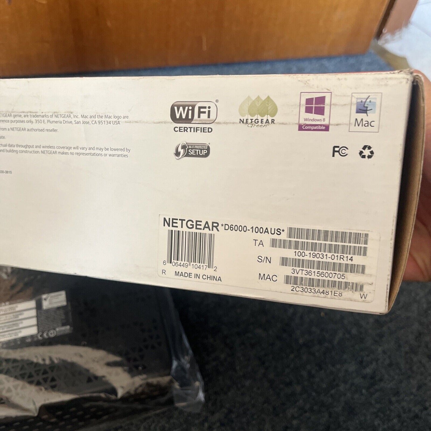 NETGEAR D6000 AC750 WiFi Dual Band Modem Router NBN Compatible