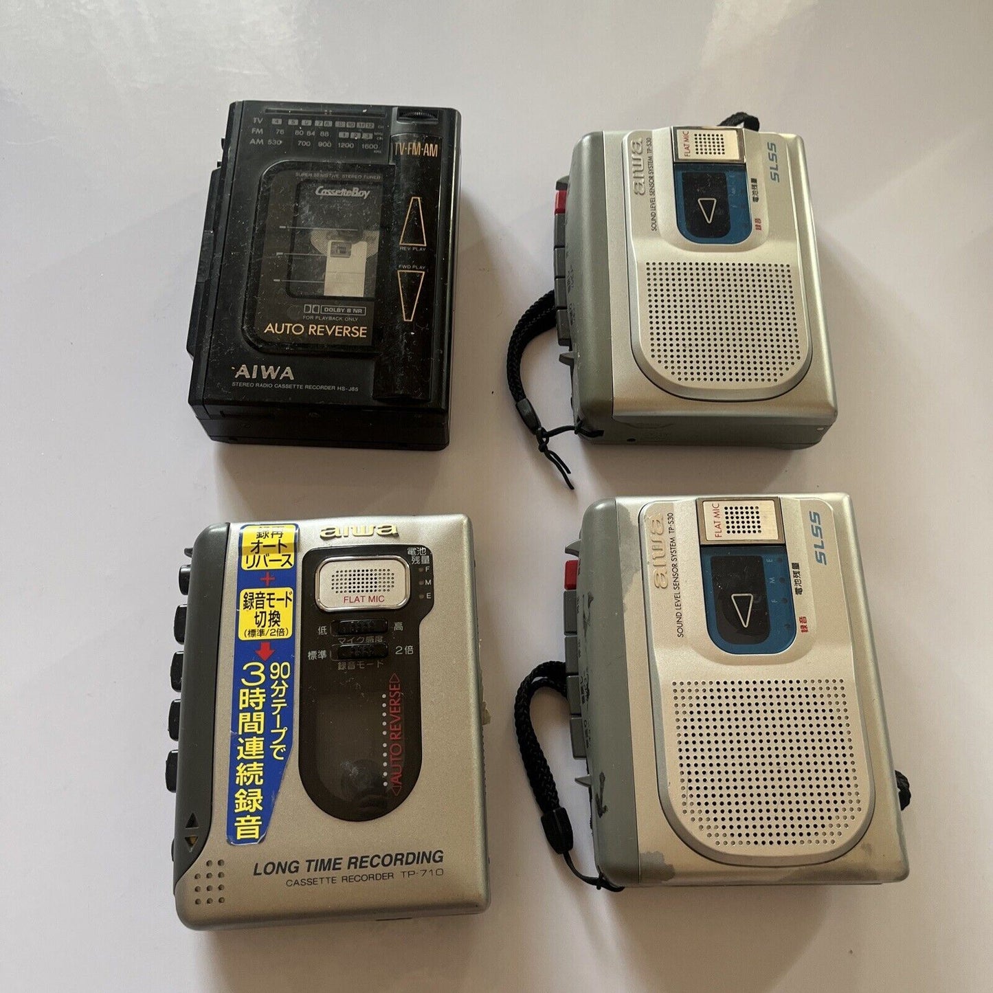4x Aiwa Portable Cassette Voice Recorder *for parts or repair*
