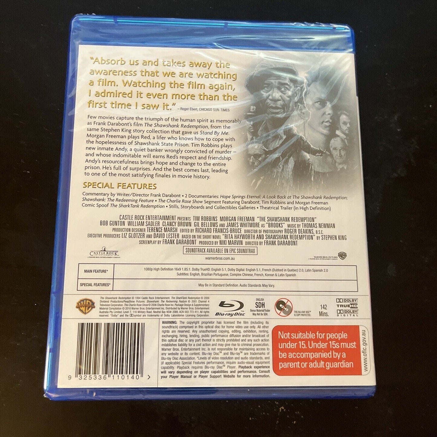 The Shawshank Redemption - Platinum Edition (Blu-ray, 1994) NEW Region B