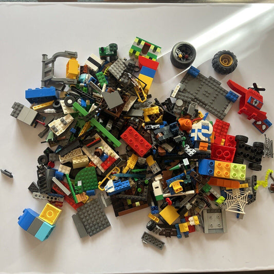 Lego 1.23kg Bulk Lot Wheels Spiderman Police Bricks Duplo Mix