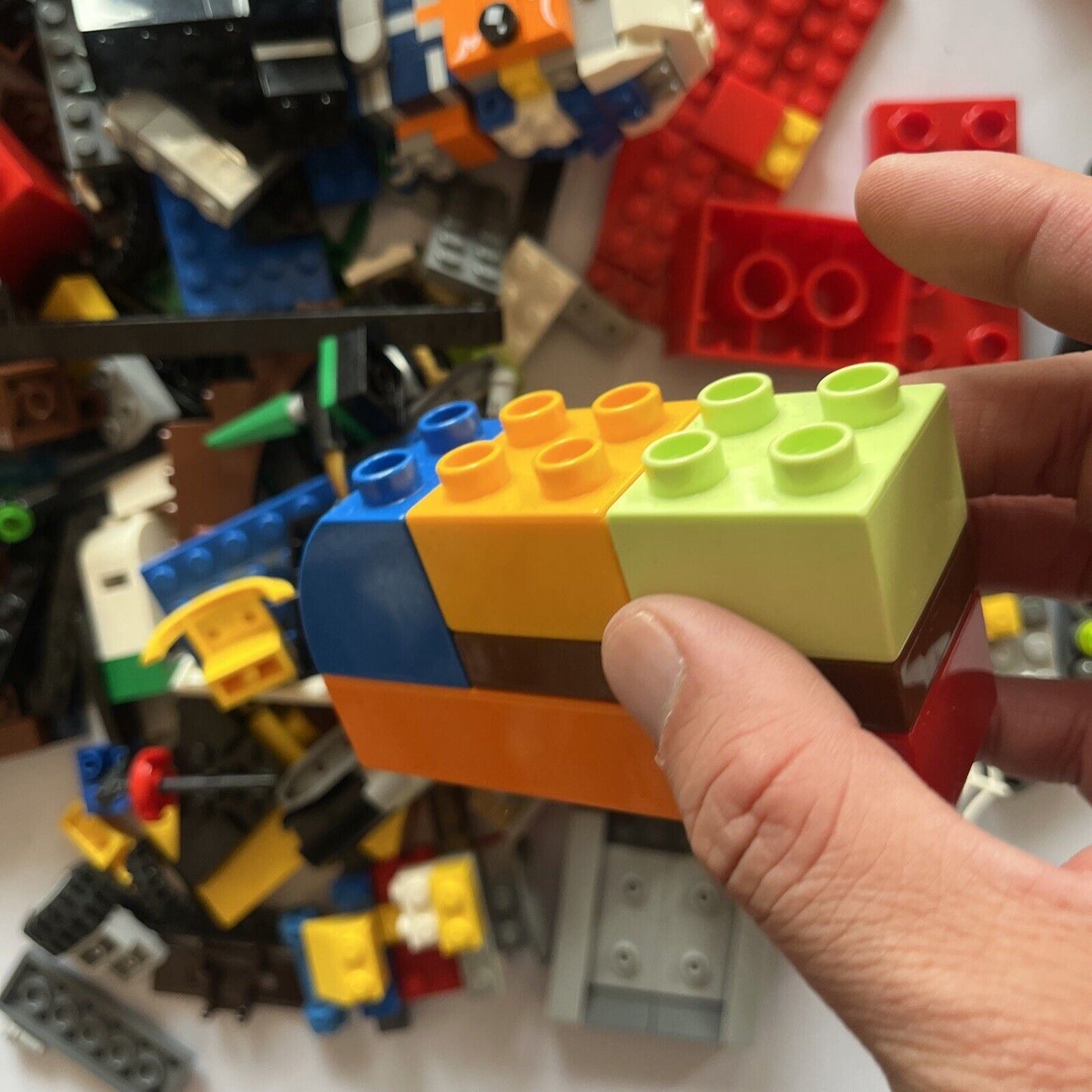 Lego 1.23kg Bulk Lot Wheels Spiderman Police Bricks Duplo Mix