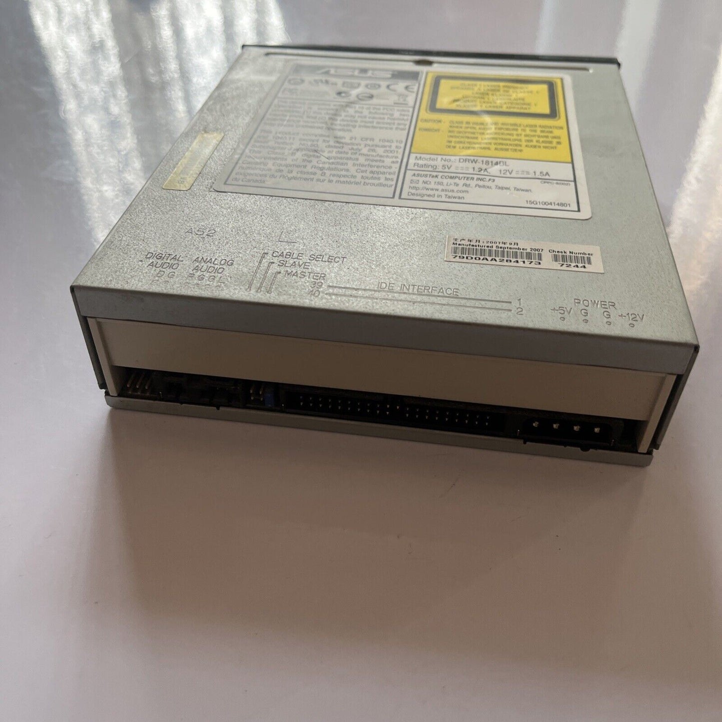 ASUS 18X DVD+/-RW Dual Layer QuieTrack Internal Drive DRW-1814BL Lightscribe