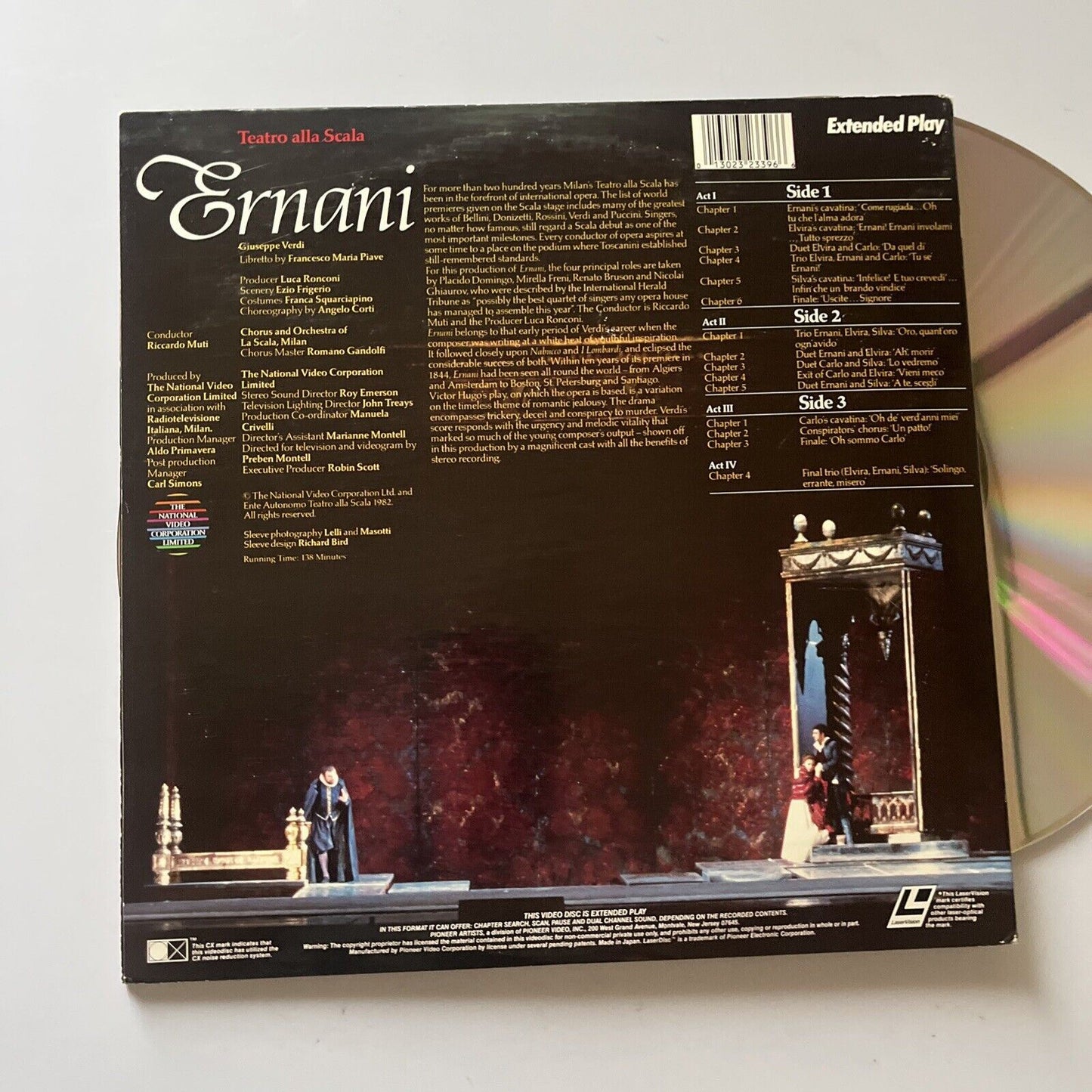 Verdi Ernani - Domingo, Freni, Bruson, Ghiaurov, Opera Laserdisc 1982 2-Disc