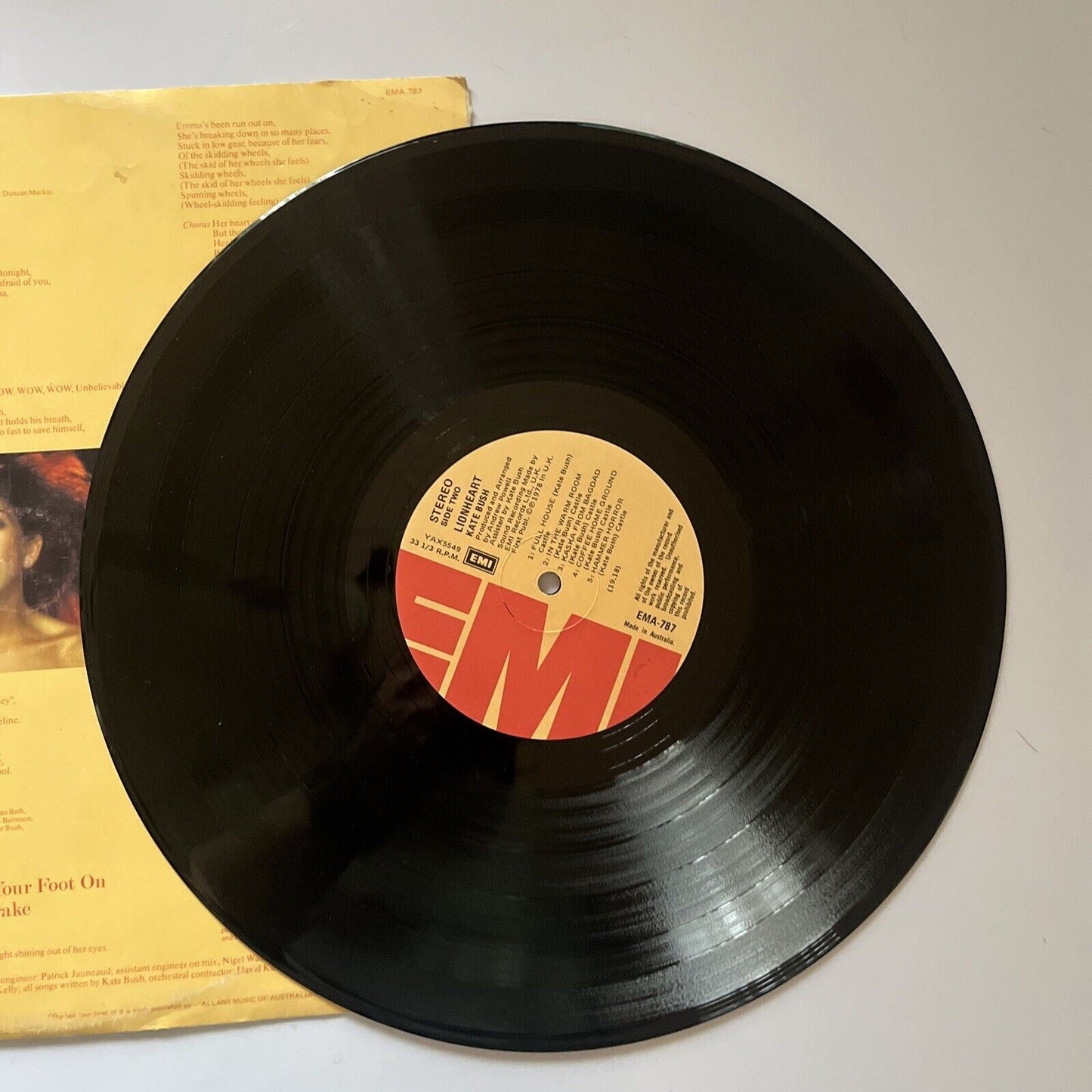 Kate Bush - Lionheart Vinyl Record 1978 *No Cover* EMA-787