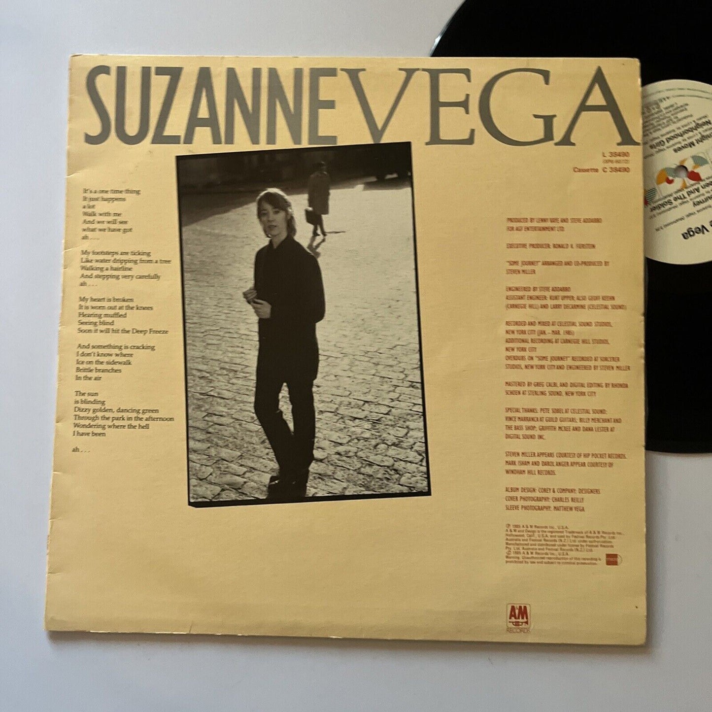 Suzanne Vega By Suzanne Vega LP Vinyl Record 1985 L38490