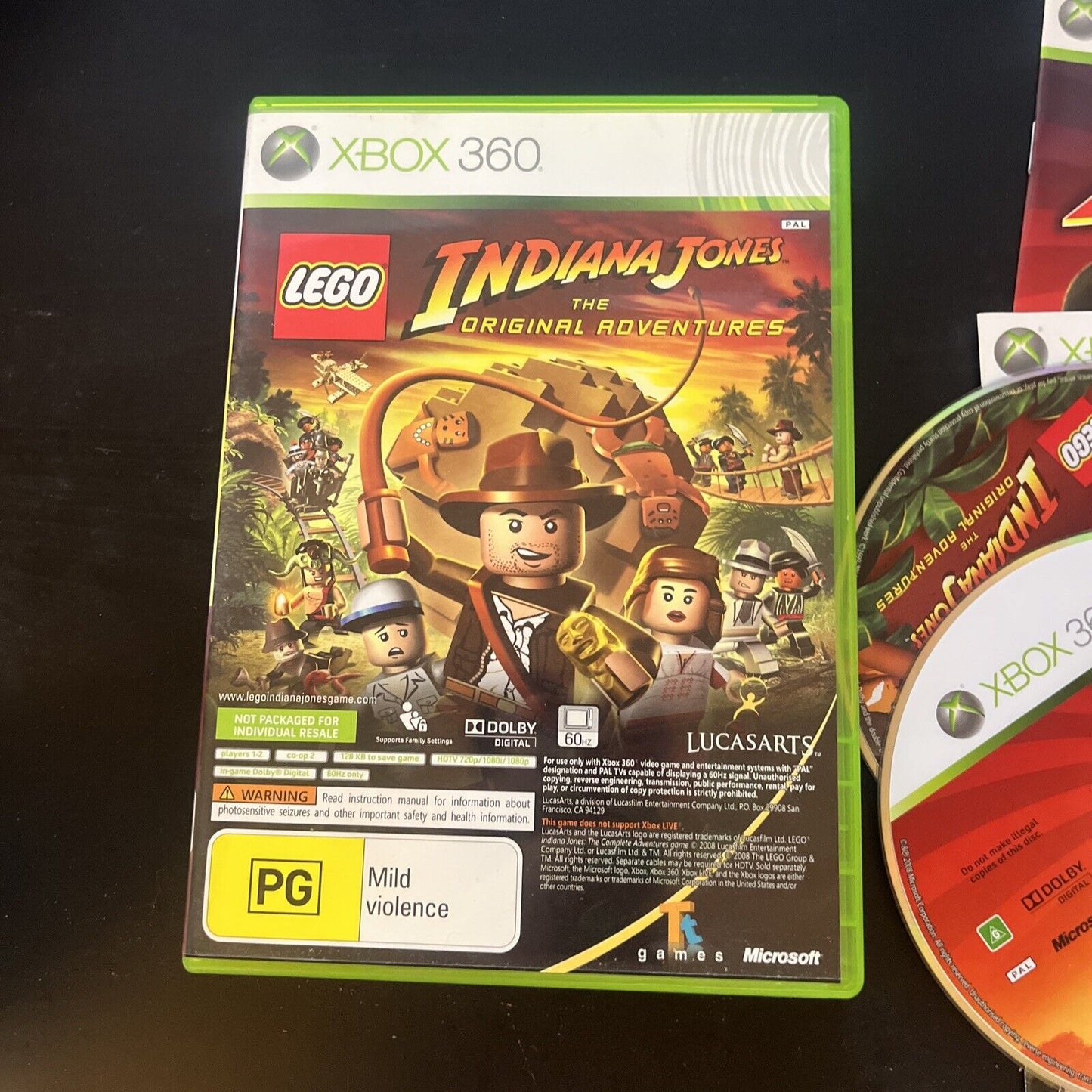 LEGO Indiana Jones The Original Adventures + Kung Fu Panda Xbox 360 Manual PAL