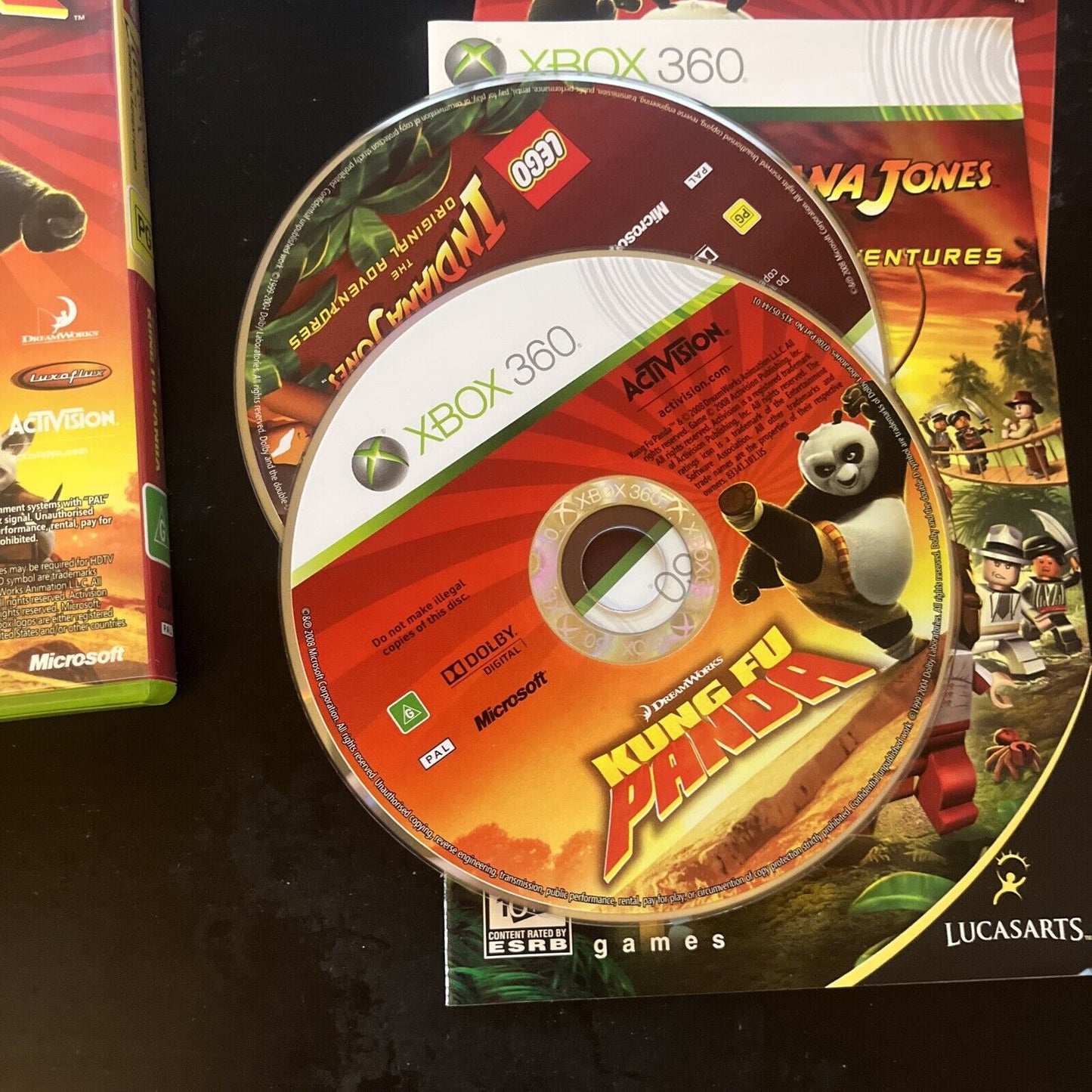 LEGO Indiana Jones The Original Adventures + Kung Fu Panda Xbox 360 Manual PAL