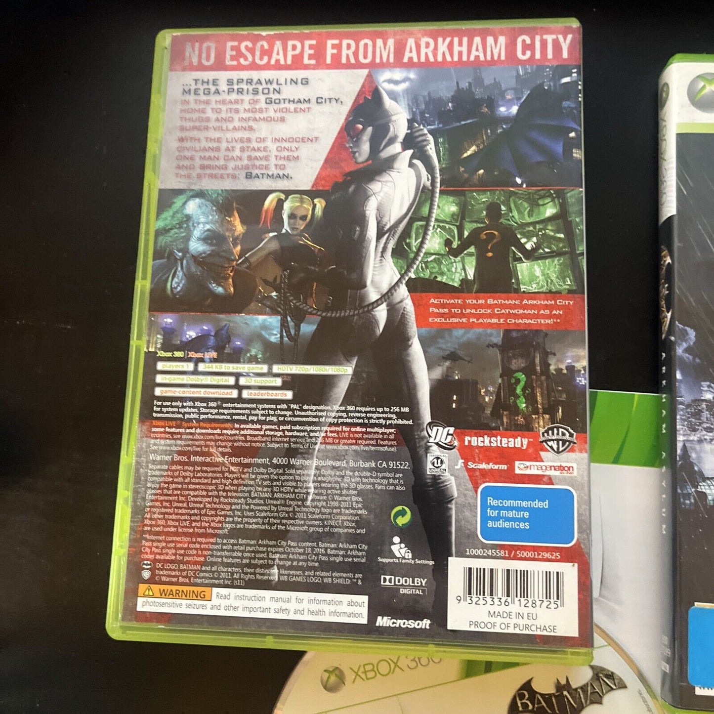 Batman Arkham Asylum & Arkham City - Microsoft Xbox 360 with Manual PAL