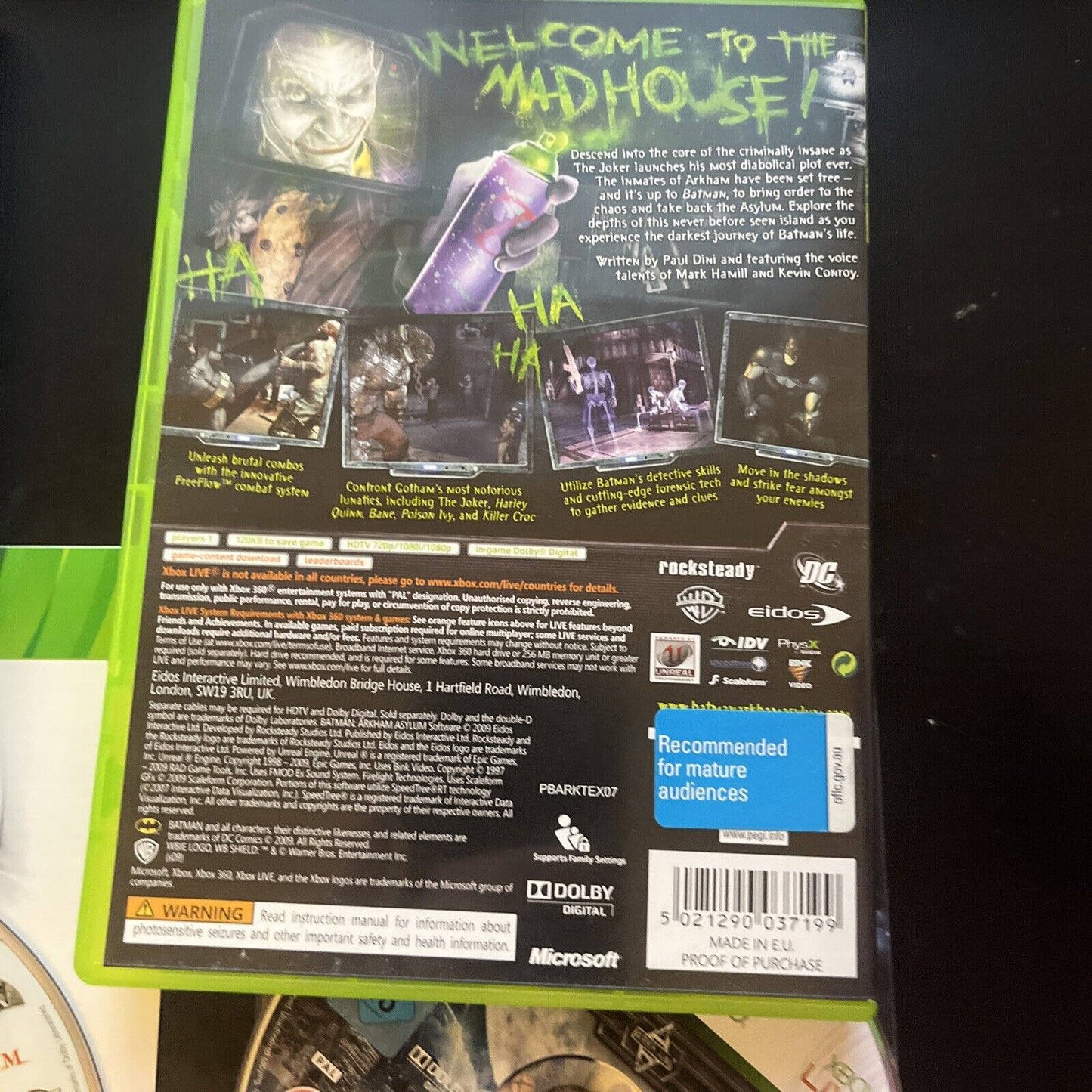 Batman Arkham Asylum & Arkham City - Microsoft Xbox 360 with Manual PAL