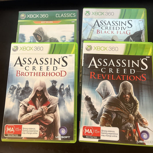 4x Assassin's Creed: Brotherhood, Relevations,  Microsoft Xbox 360 Black Flag