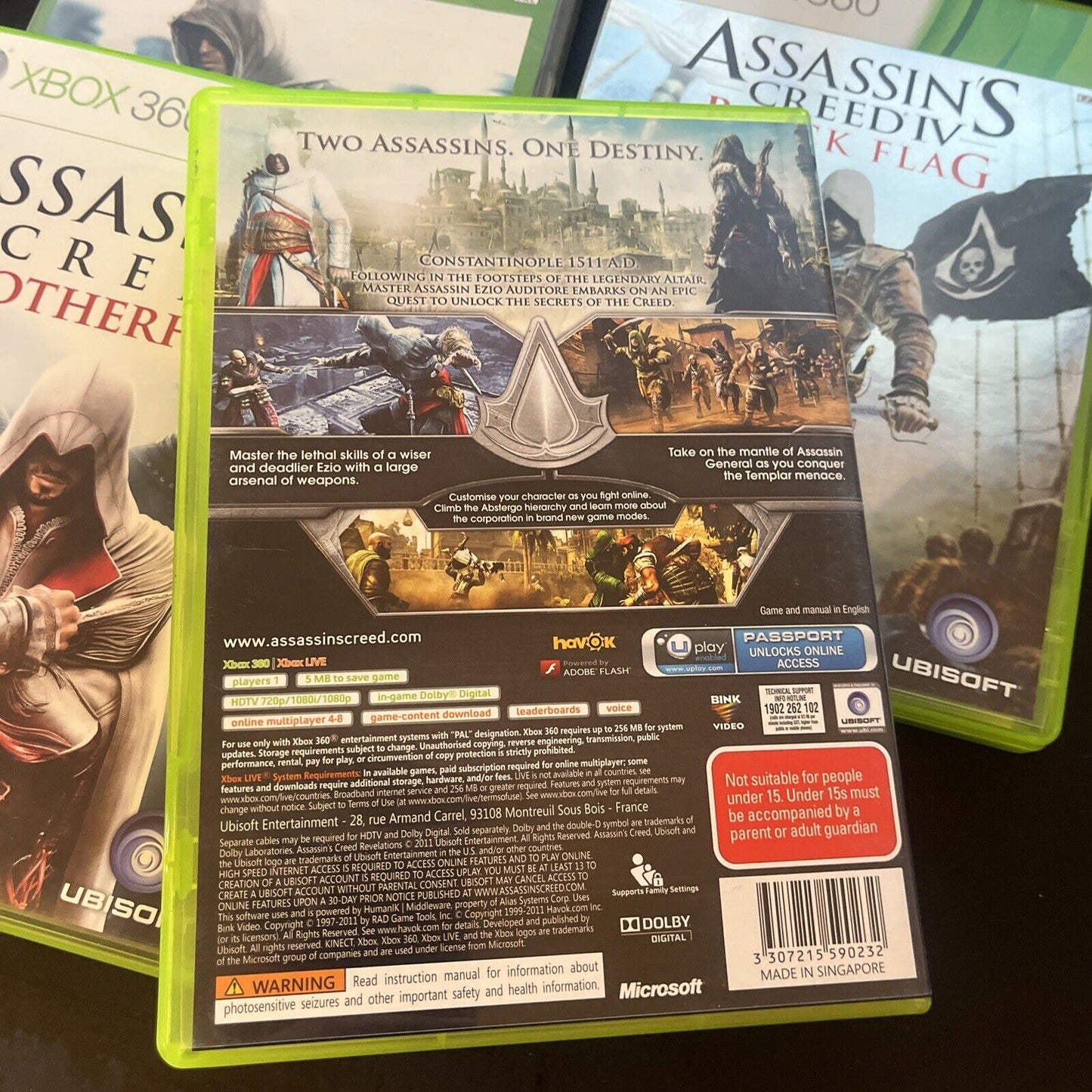 4x Assassin's Creed: Brotherhood, Relevations,  Microsoft Xbox 360 Black Flag