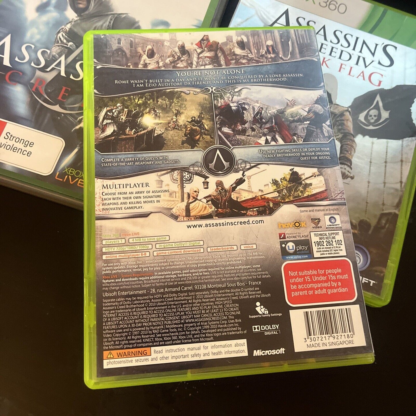 4x Assassin's Creed: Brotherhood, Relevations,  Microsoft Xbox 360 Black Flag