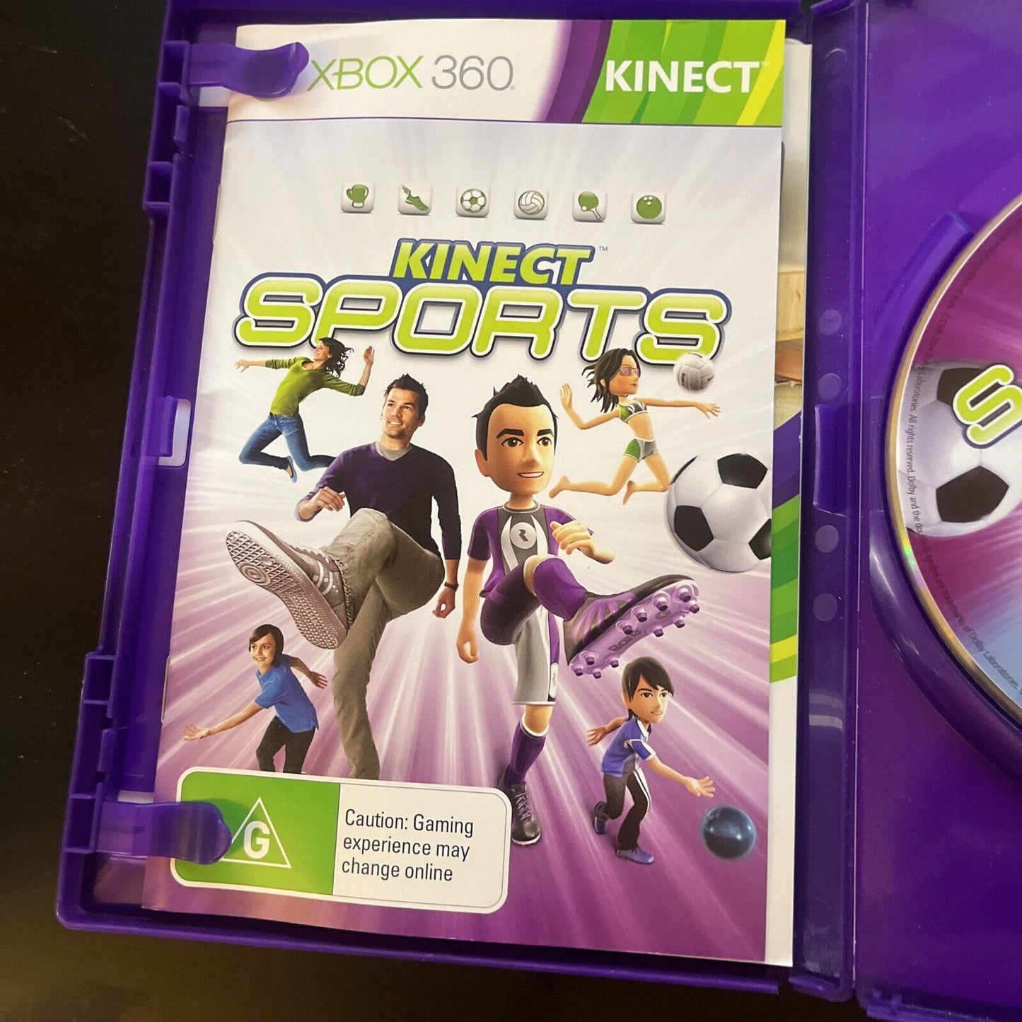 Kinect SPORTS & Kinect Adventures! Xbox 360 Game Complete with Manual PAL