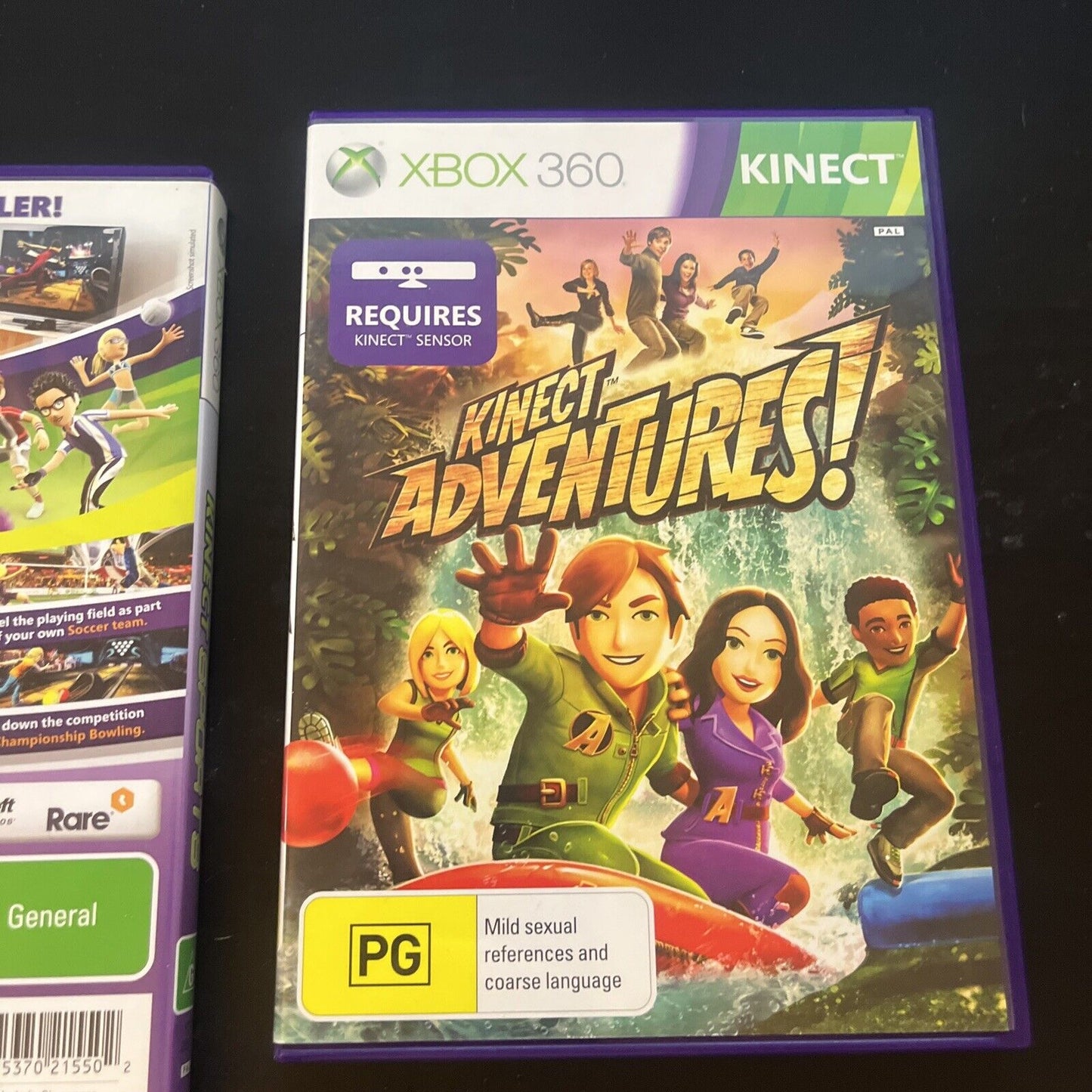 Kinect SPORTS & Kinect Adventures! Xbox 360 Game Complete with Manual PAL