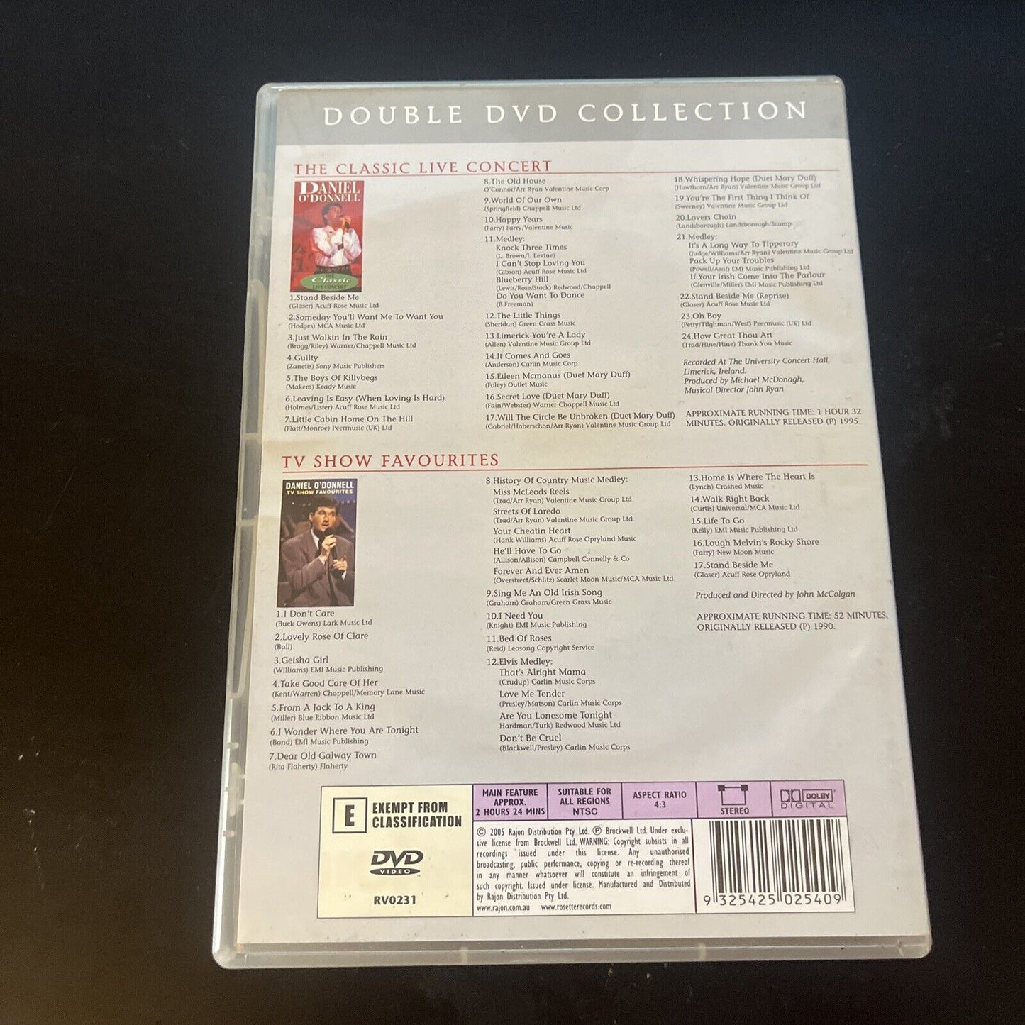 Daniel O'Donnell - The Classics Live Concert / TV Show Favourites (DVD, 1995)